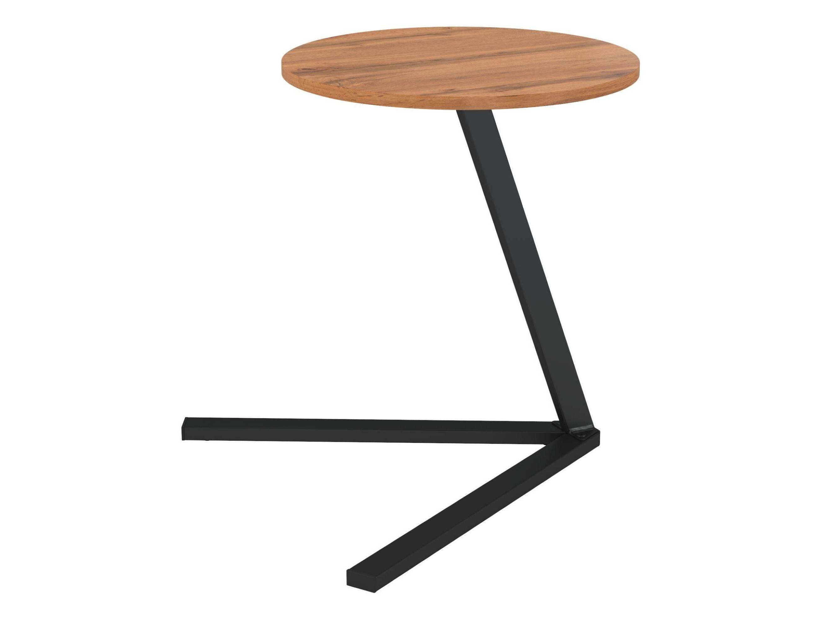 Стол приставной Сеул 42.47 дуб вотан/металл черный Черный, Металл стол приставной stilo