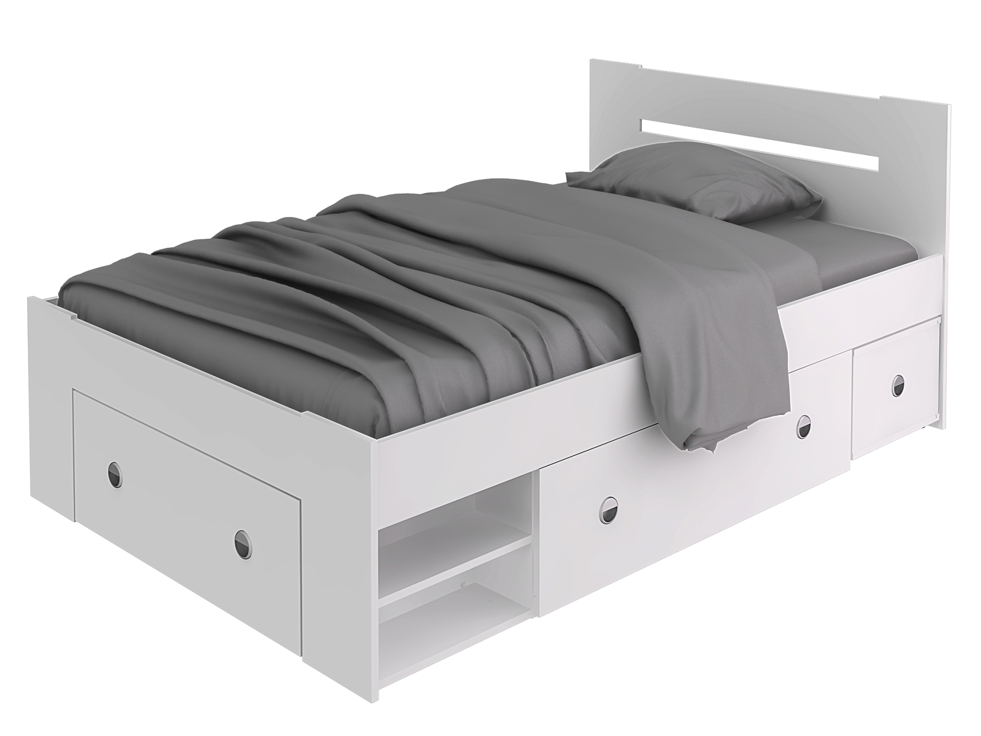 Кровать Хармони (120х190) Белый, ЛДСП топпер standart ultra 120x190
