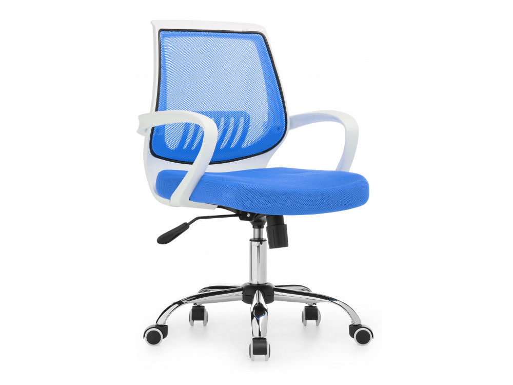 Ergoplus белое / голубое Компьютерное кресло Серый, Пластик, Хромированный металл ergoplus белое оранжевое компьютерное кресло серый пластик хромированный металл