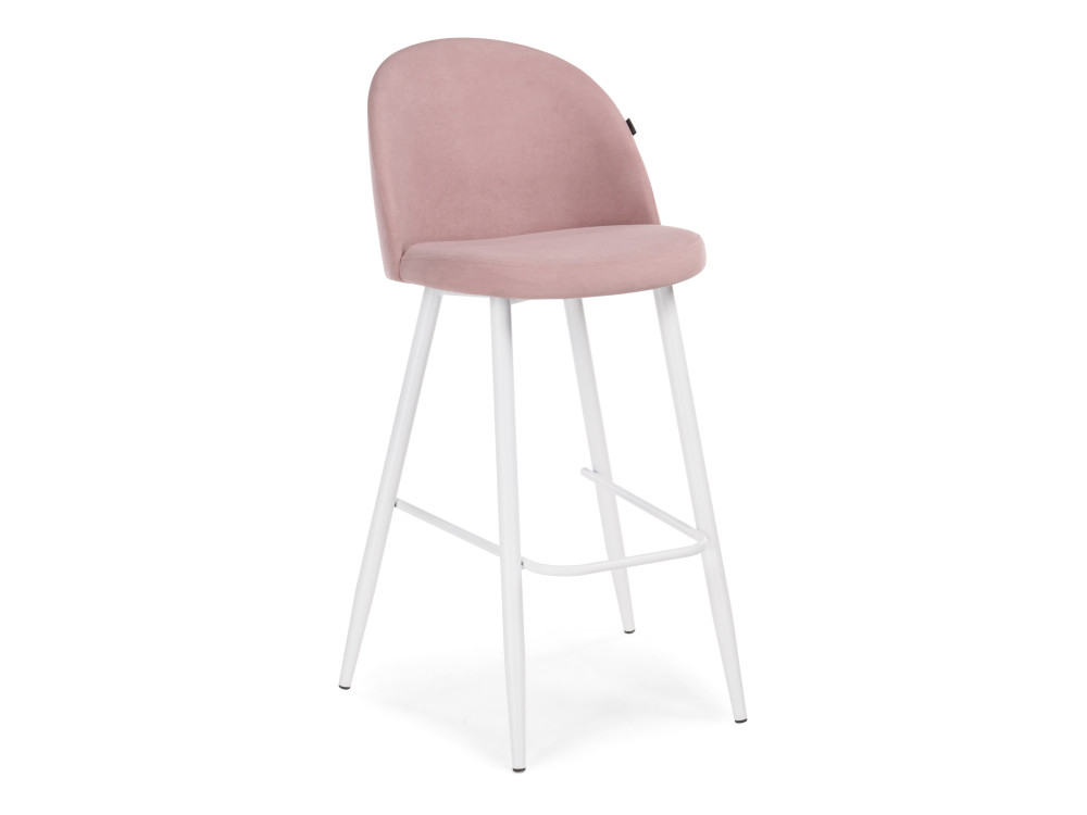 Сондре пыльно-розовый / белый Барный стул Белый, Металл стул логан велюр пыльно розовый белые ножки пыльно розовый