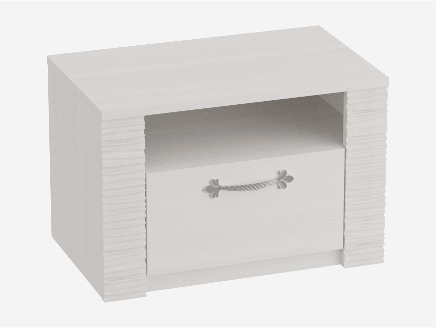 Элана Тумба прикроватная, бодега (Бодега белая) Белый, МДФ, ЛДСП модульная гостиная элана композиция 5 бодега белая белый лдсп