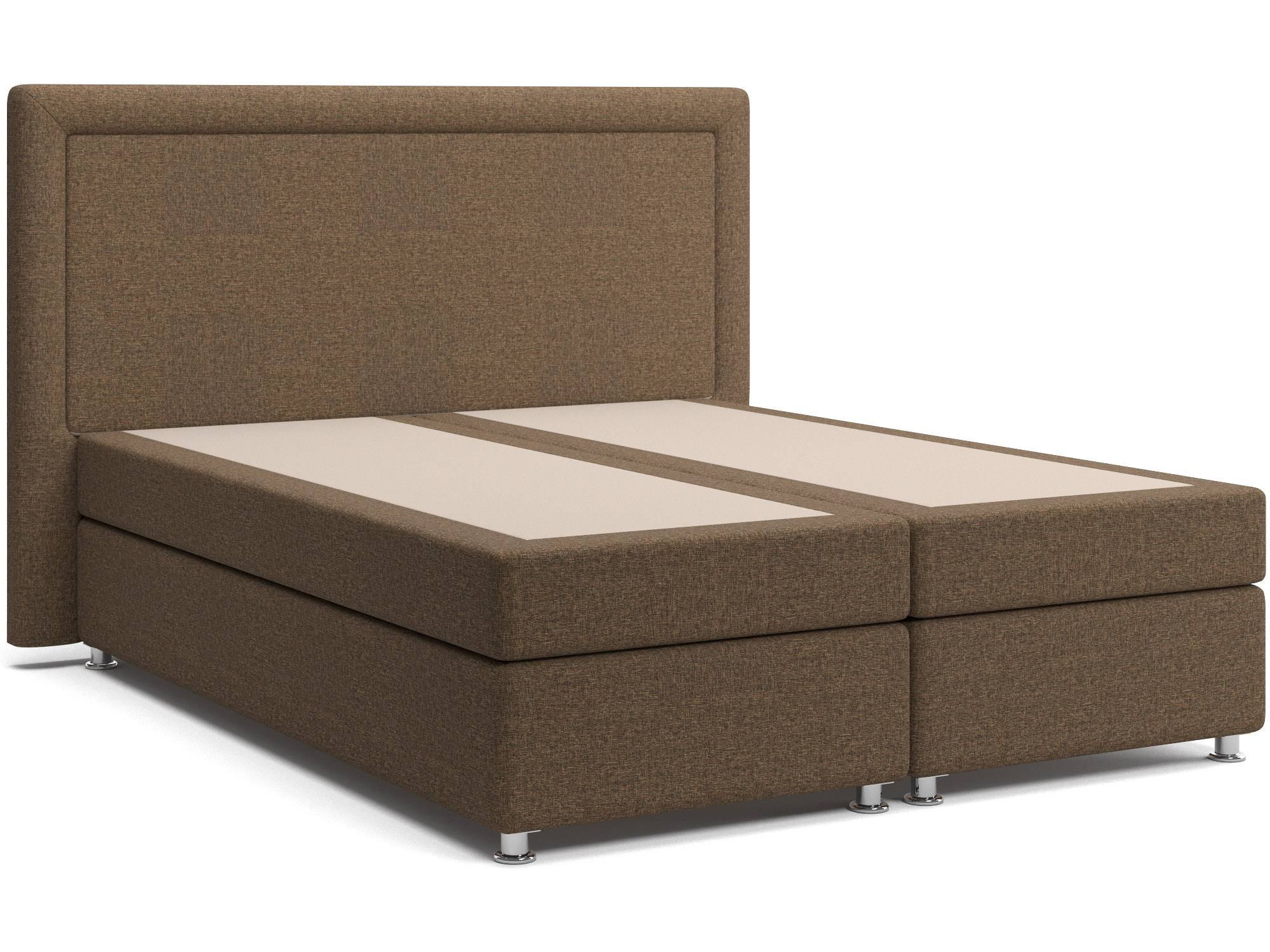 Кровать с матрасом и зависимым пружинным блоком Оливия (160х200) Box Spring Коричневый, ДСП, ДВП кресло оливия лайт сэнд фанера