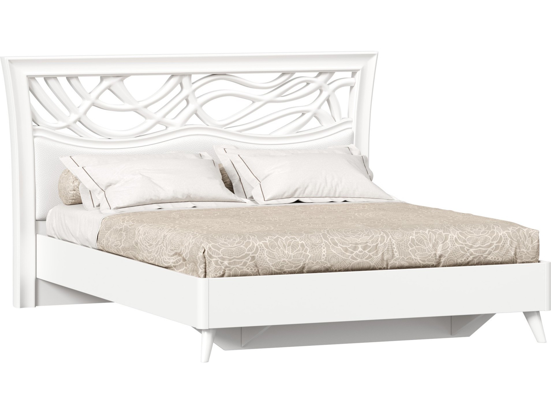 джулия кровать двуспальная 1600 с тумбами белый белый Джулия Кровать двуспальная 1600 (Белый) Белый