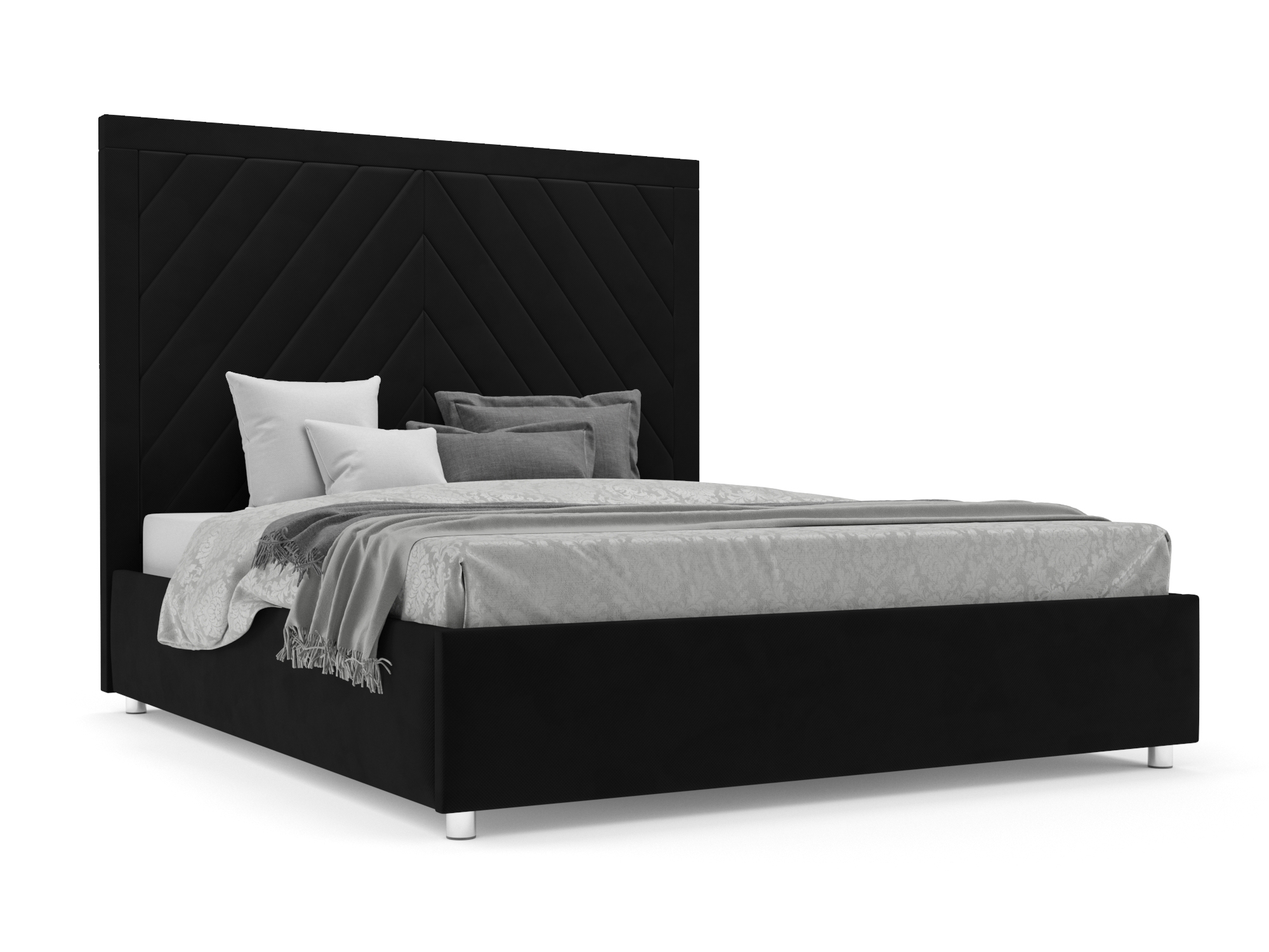 Кровать Мишель (160х190) Черный, ДСП, Брус сосны мягкая кровать мишель 140 велюр