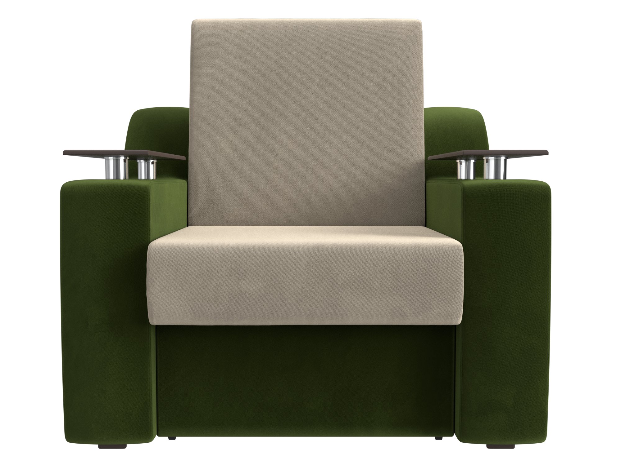 Кресло-кровать Сенатор (80х190) MebelVia Бежевый, Зеленый, Микровельвет, ДСП, ЛДСП, Брус кресло мини зеленый фанера