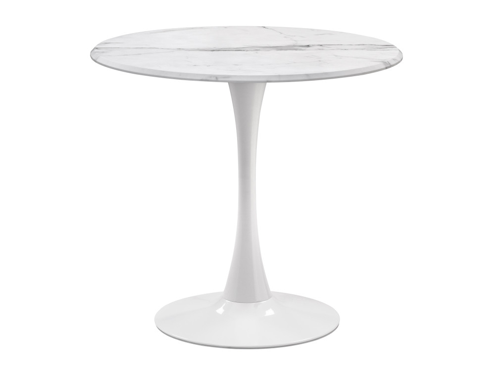 Тулип 80х73 мрамор белый / белый Стол деревянный Белый, Металл виват белый стол деревянный белый металл лдсп