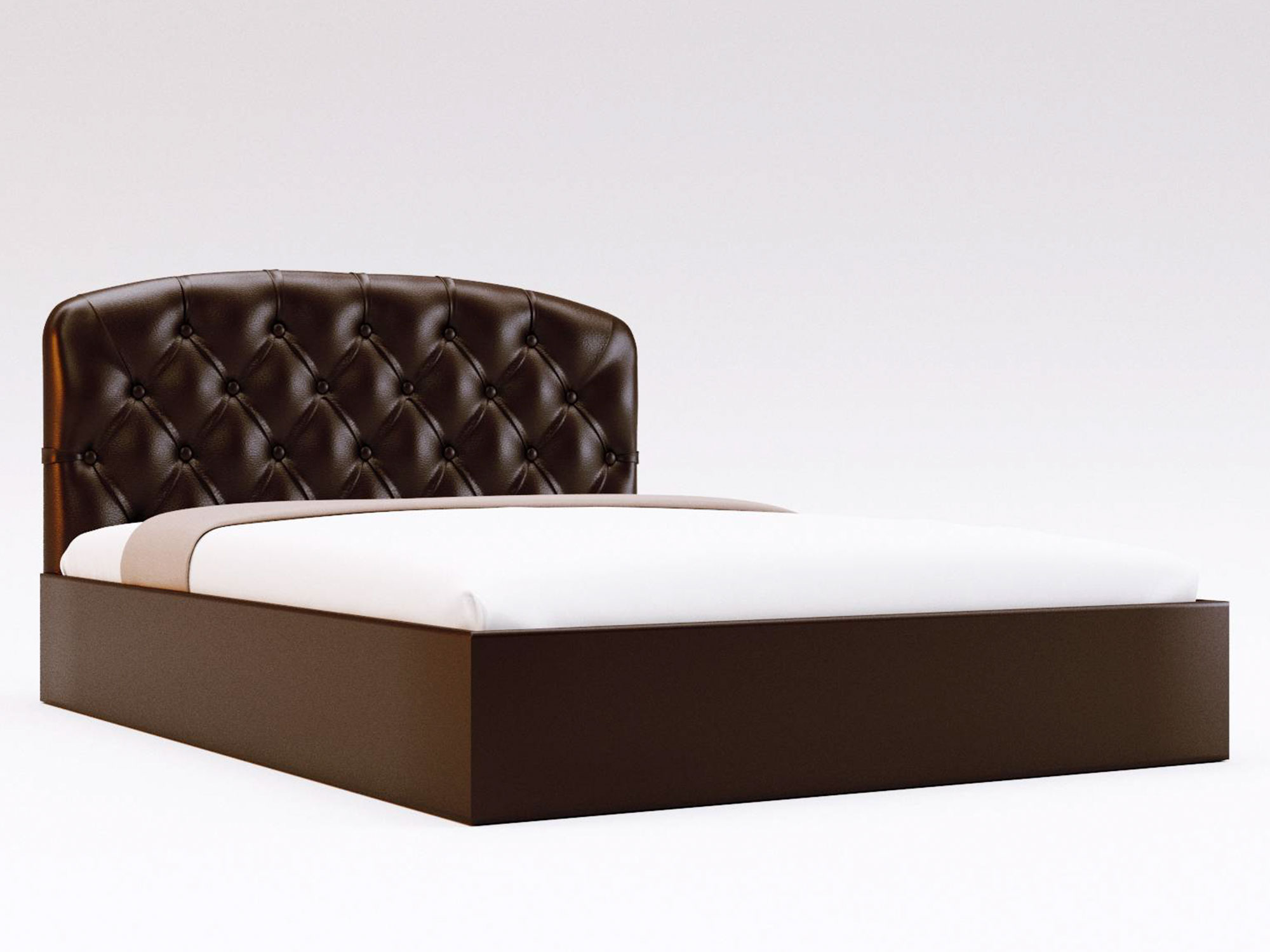 Кровать Лацио Капитоне (140х200) Венге, ДСП, МДФ кровать карелия 140х200 с матрасом bs в комплекте коричневый темный бежевый