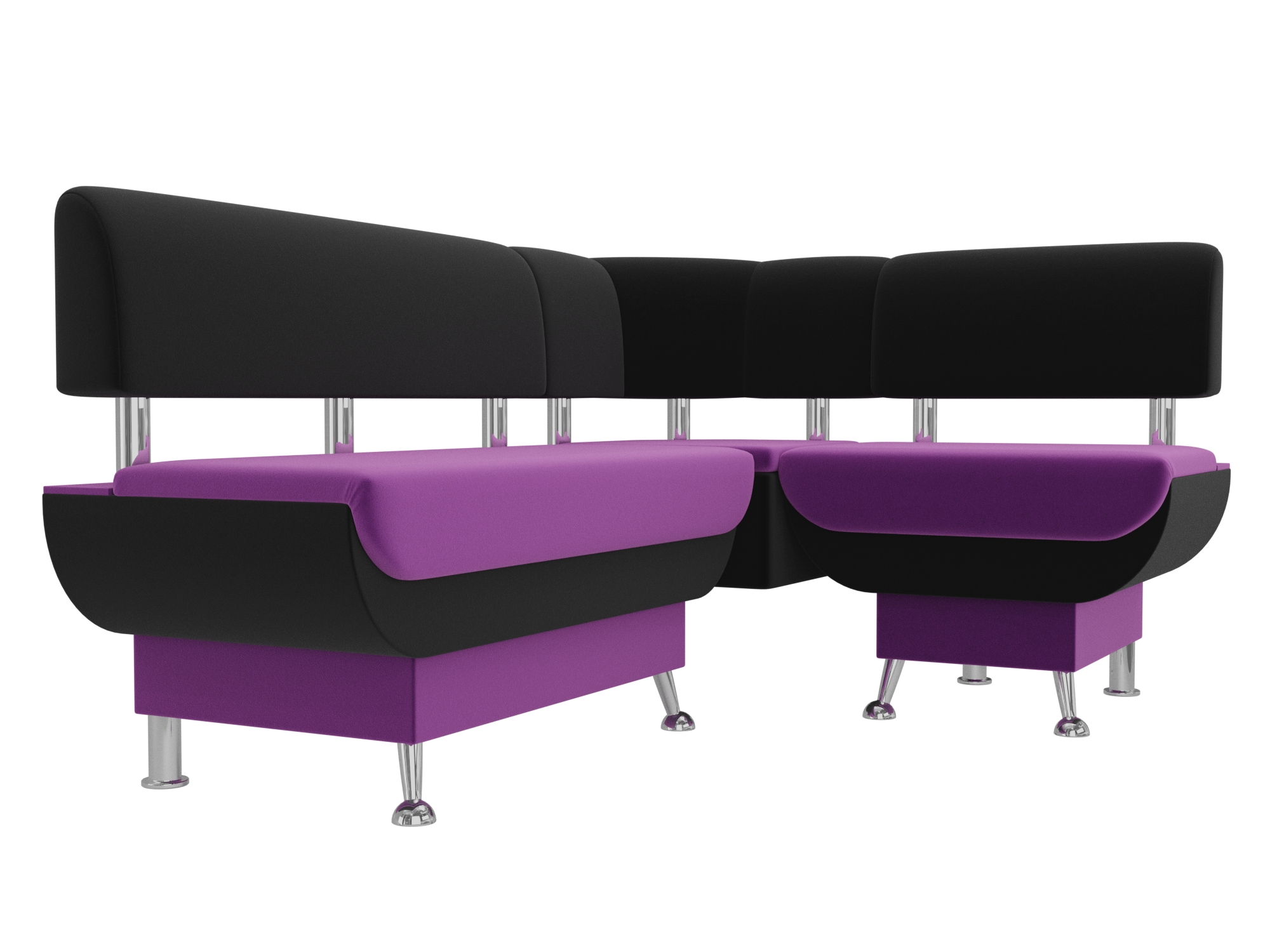 Кухонный угловой диван Альфа Правый Фиолетовый, Черный, ЛДСП