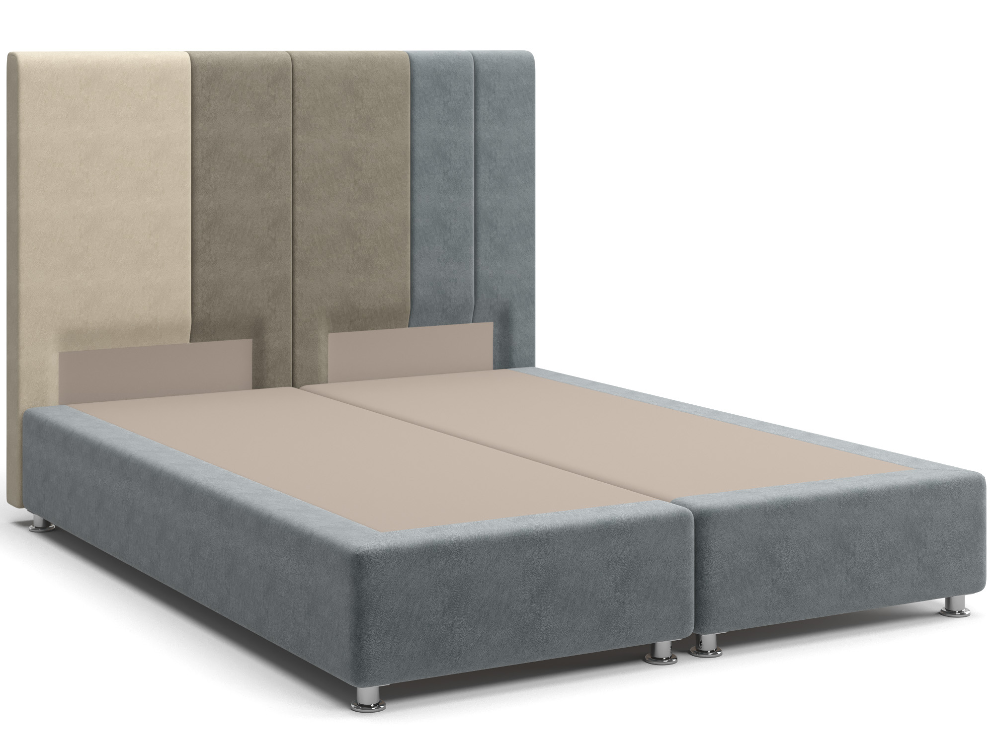 Интерьерная кровать Скала (160х200) Серый, Коричневый, Массив, ДСП кровать скала 180х200 серый бежевый лдсп