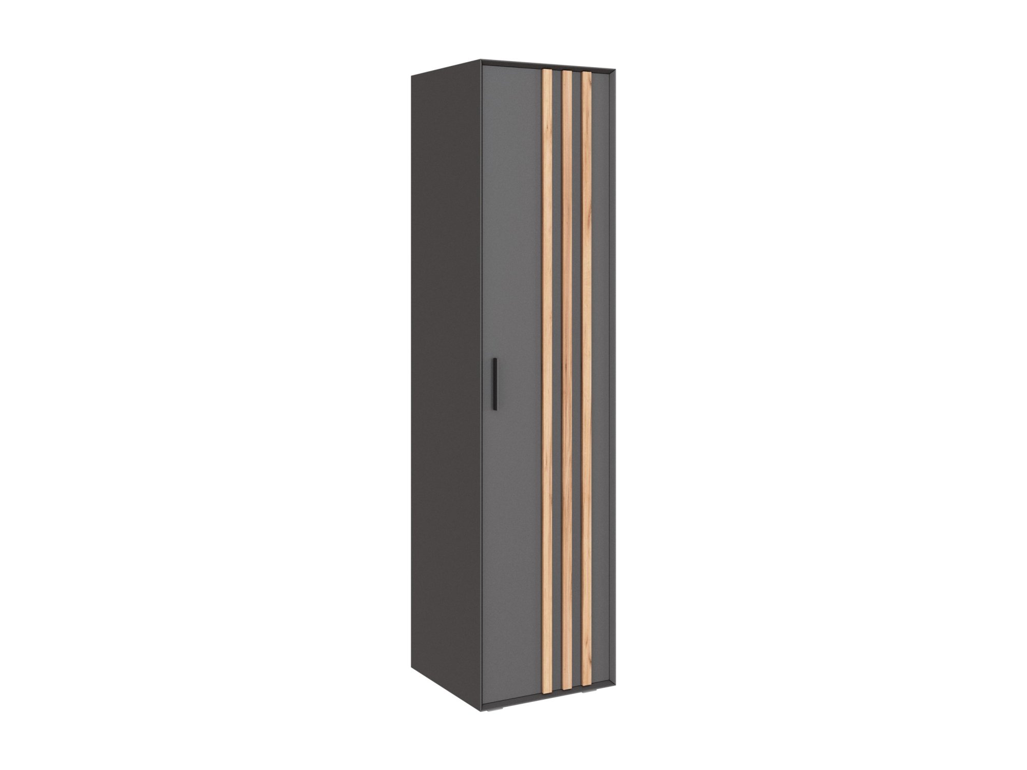 шкаф навесной point тип 21 дуб вотан коричневый Неаполь Шкаф одностворчатый 500 Черный/Дуб Вотан