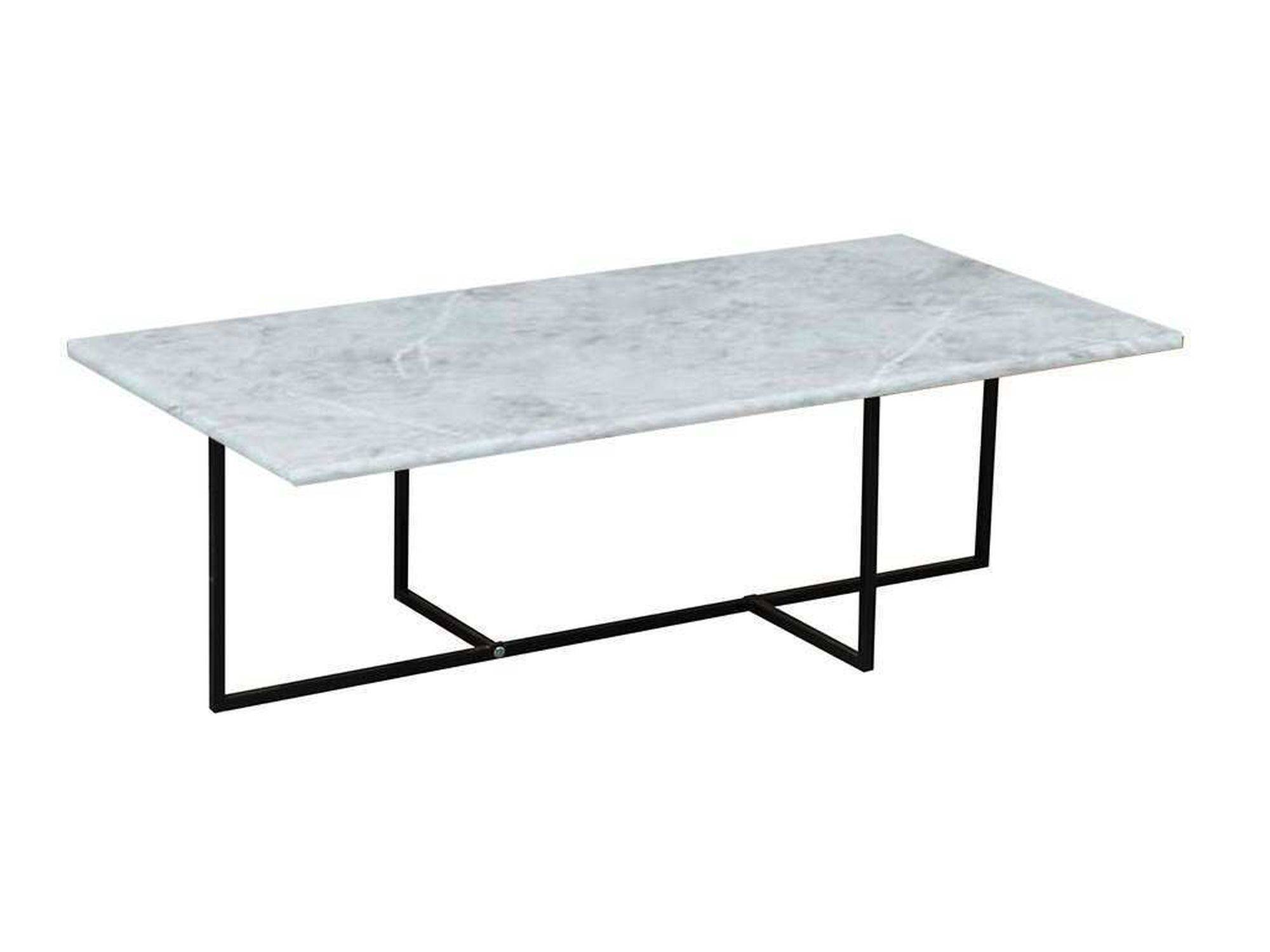Скарлетт стол журнальный прямоугольный Белый мрамор/черный Черный, Металл манеттия мрамор белый журнальный стол черный металл