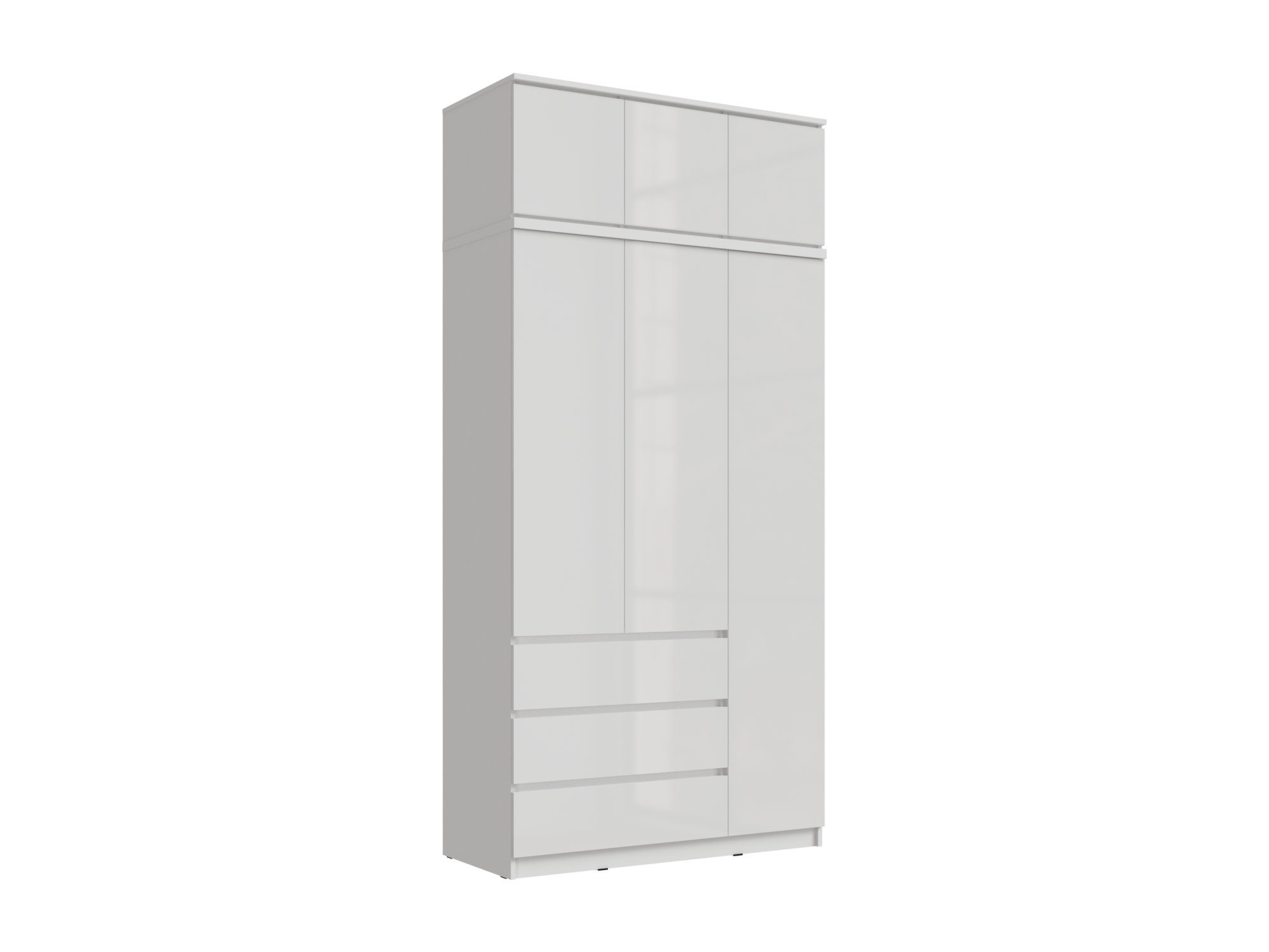 Челси Шкаф 1200 + антресоль 1200 (Белый глянец, Белый) Белый, ЛДСП