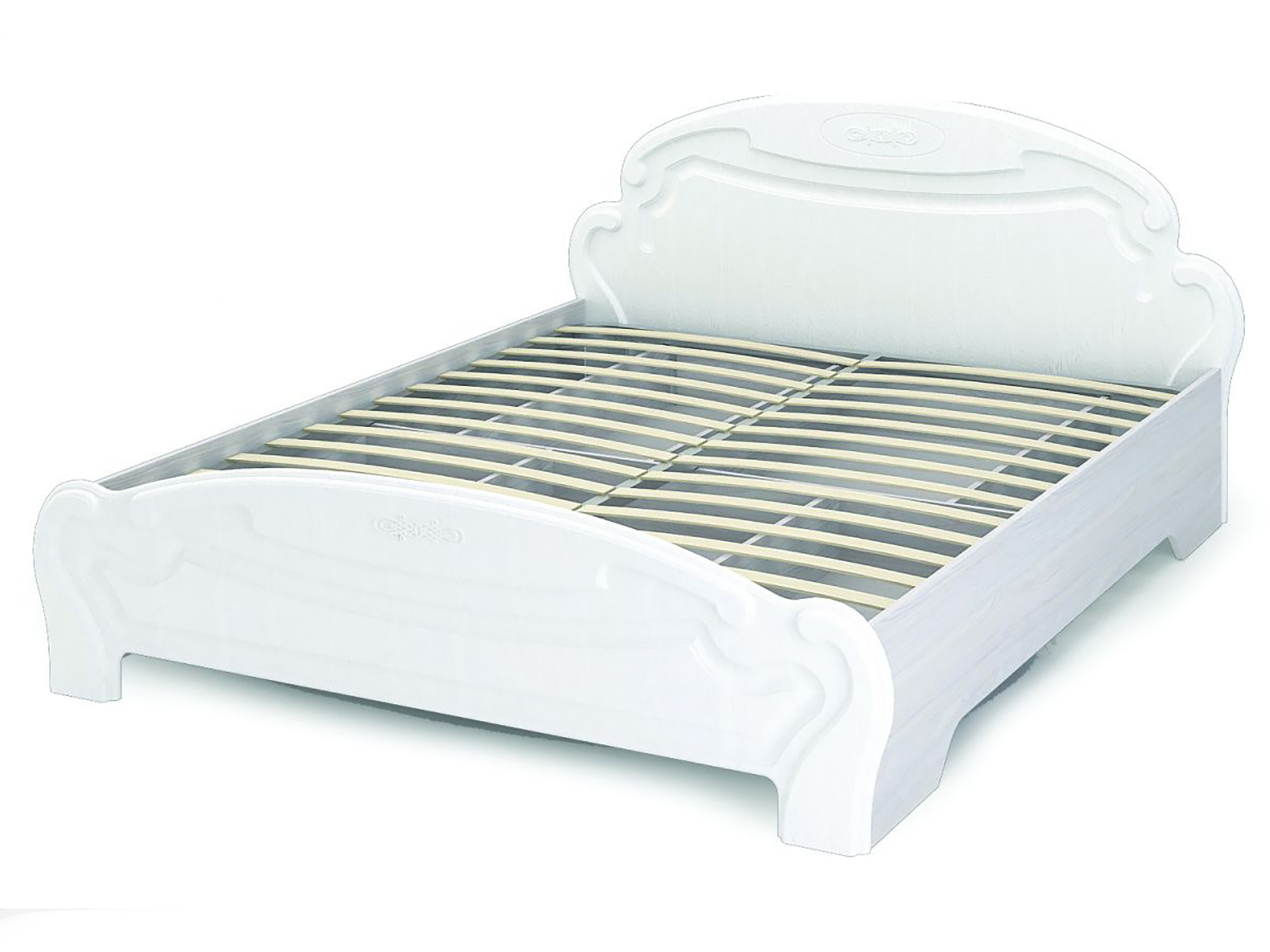 Кровать Медина с ПМ (160х200) Дуб беленый, Бежевый, Белый, ЛДСП