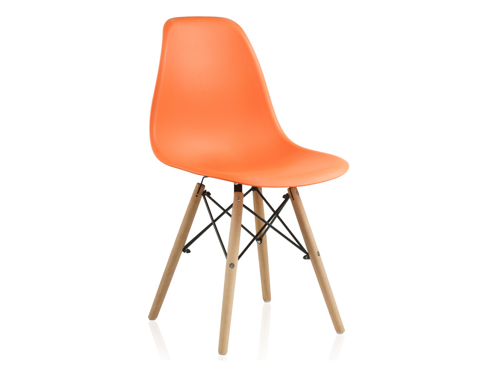 Eames PC-015 orange Стул деревянный Оранжевый, Металл, Массив бука eames pc 015 blue стул деревянный голубой металл массив бука