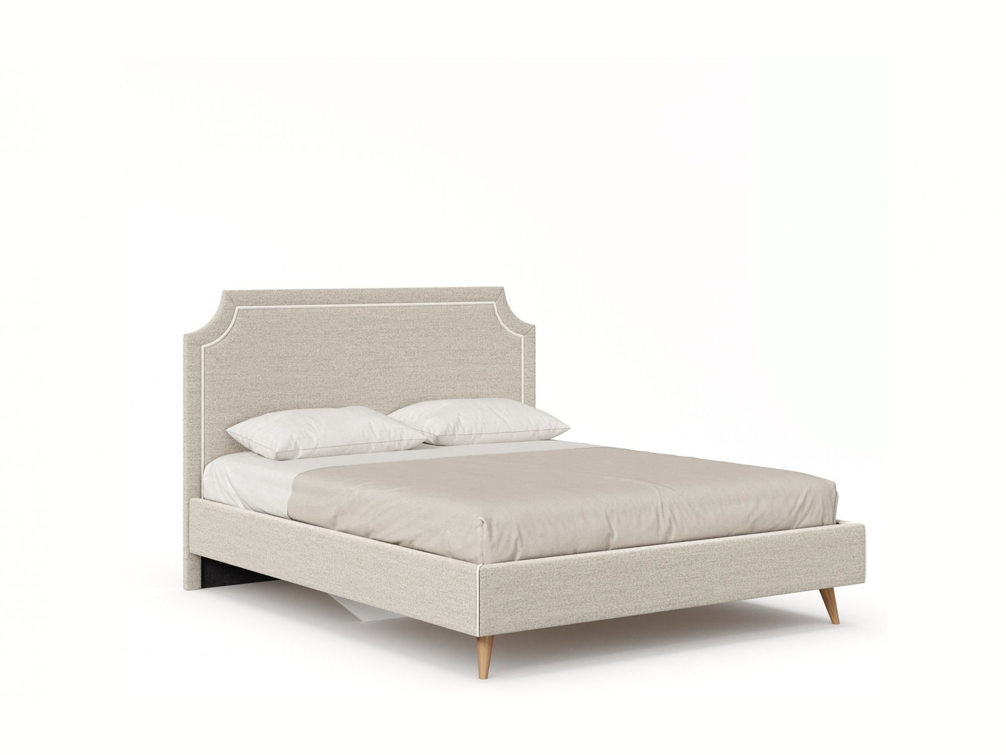 Николь Кровать 1600 с кроватным основанием (Светло-серый/Молочный) кровать 1600 с основанием норд