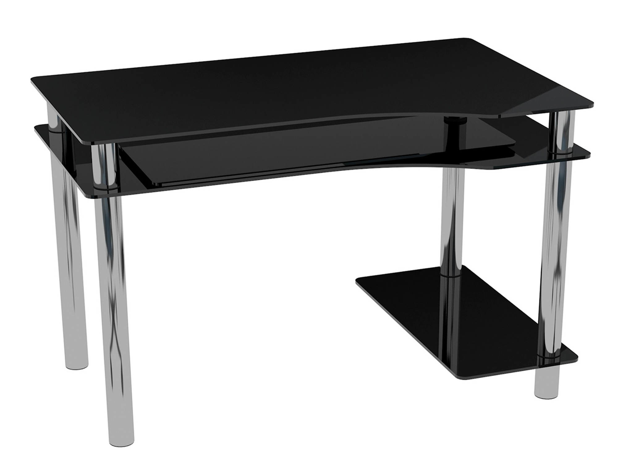 riko black компьютерный стол черный металл Компьютерный стол Noir , Черный, Стекло, Металл