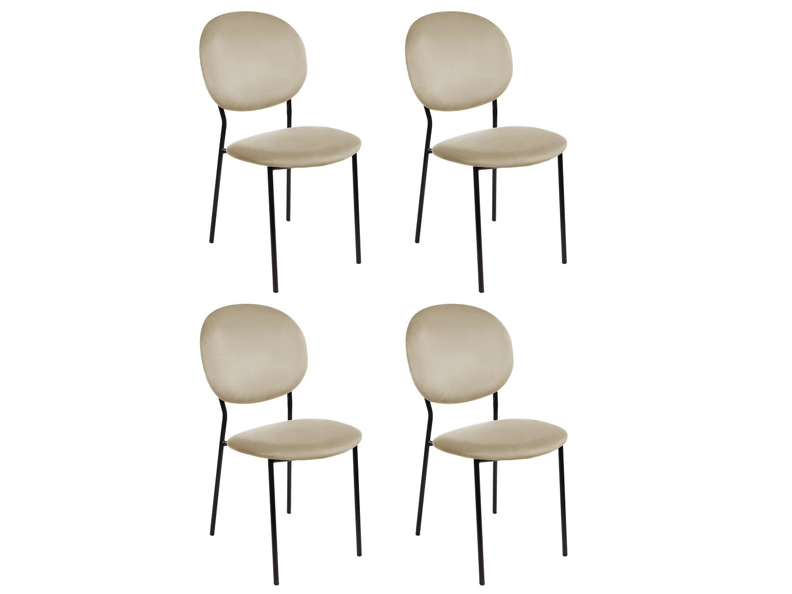 Комплект стульев Монро, темно-бежевый Бежевый, Металл