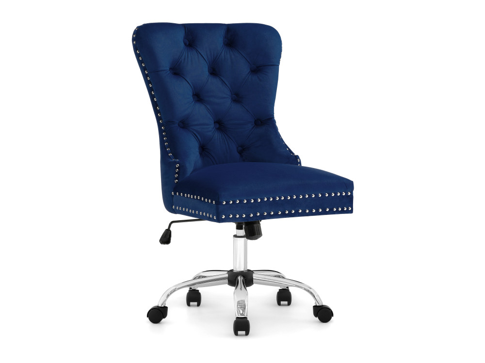 Vento blue Стул синий, Хромированный металл vento серое стул mebelvia серый ткань хромированный металл