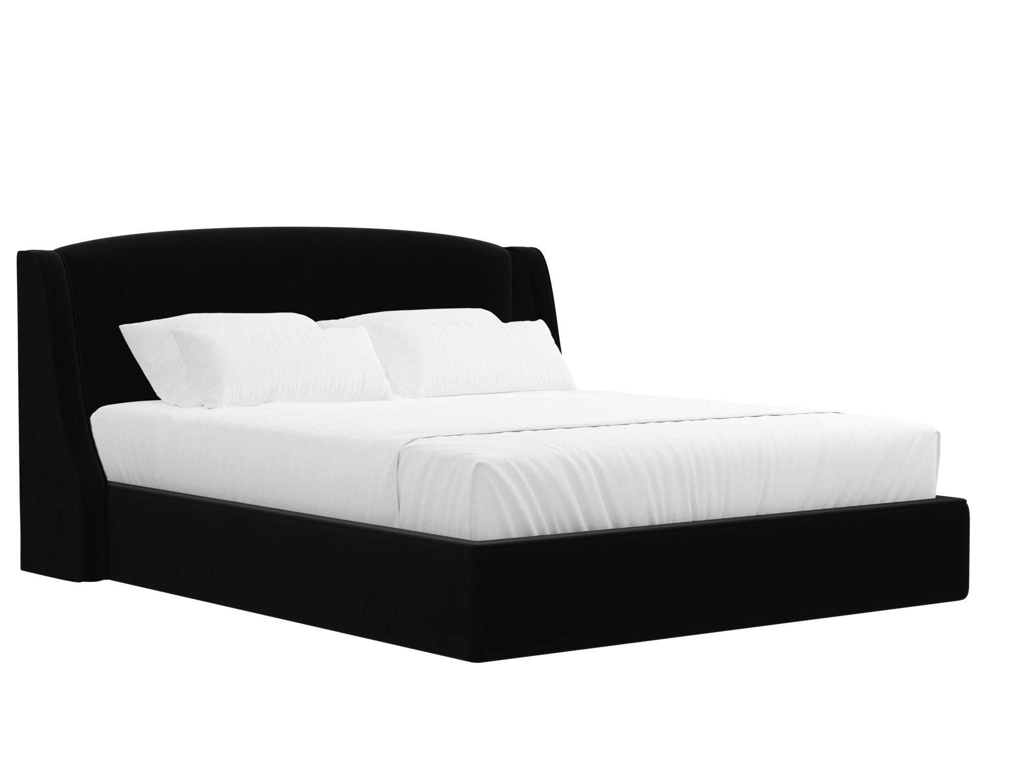 Кровать Лотос (160х200) Черный, ЛДСП