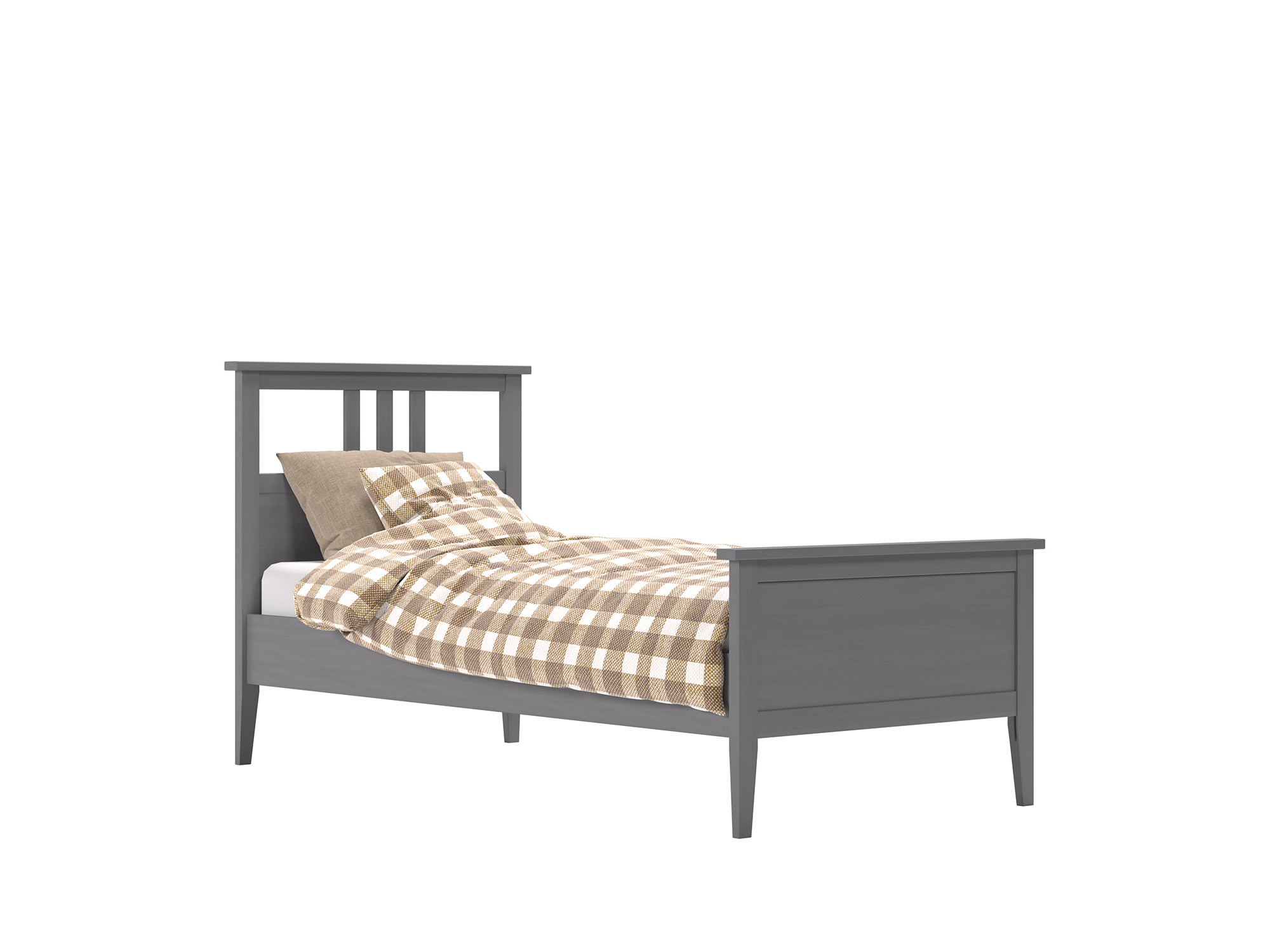Комплект Кровать Leset Мира 90х200 + основание кровати с лентой Мира (90х200) Серый, Массив сосны цена и фото