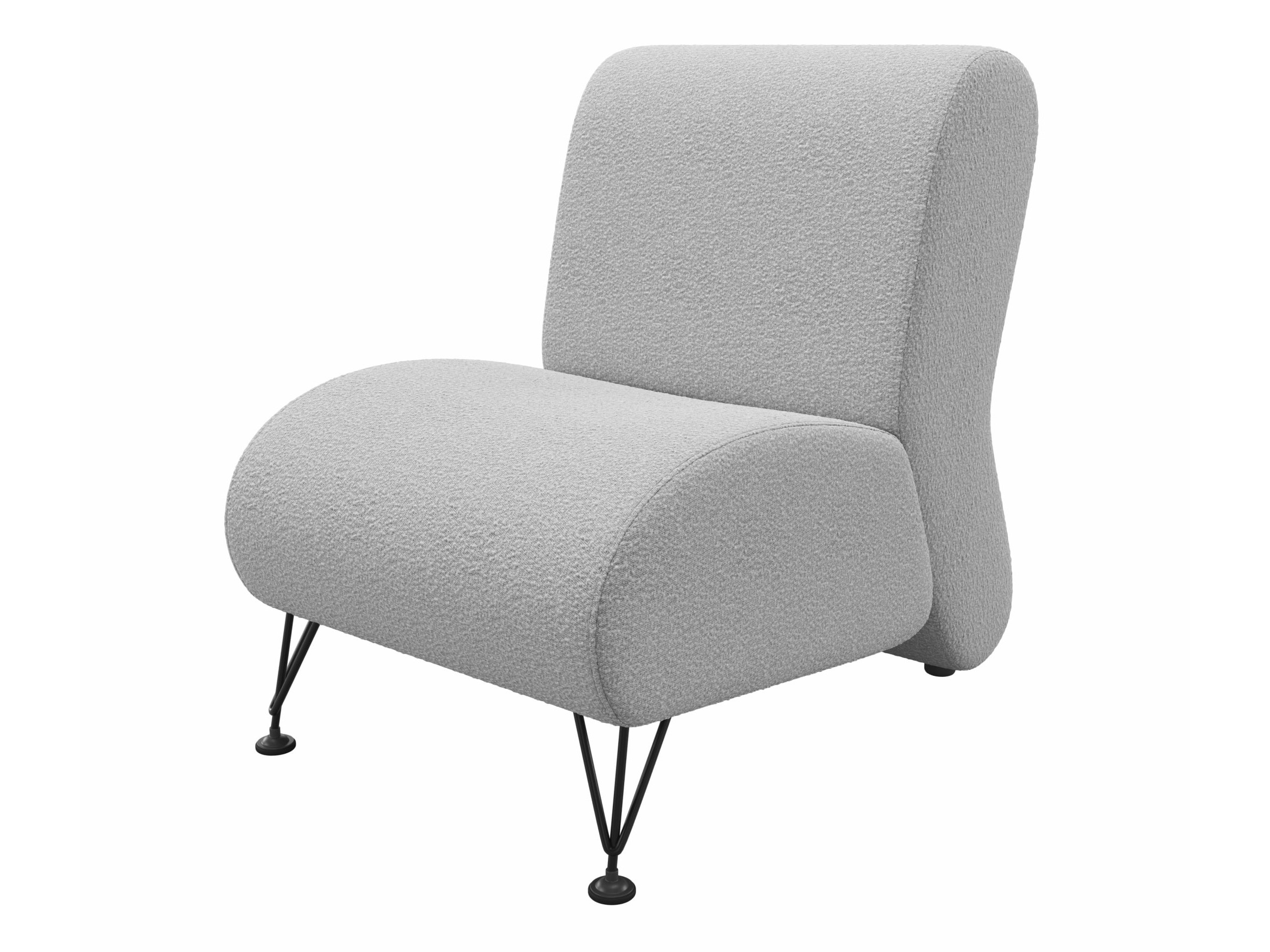Мягкое дизайнерское кресло Pati букле светло-серый MebelVia светло-серый, букле цена и фото