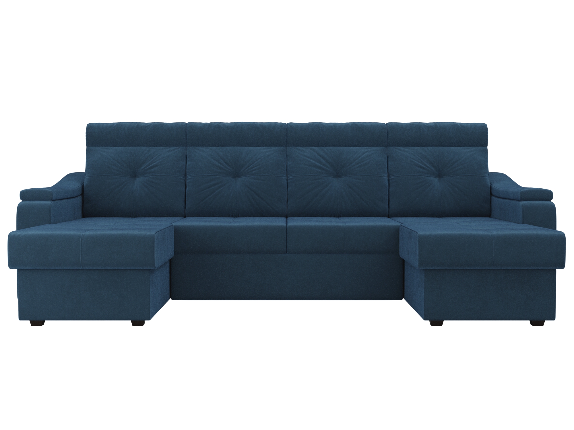 П-образный диван Джастин MebelVia Голубой, Велюр, ЛДСП п образный диван лига диванов п образный диван джастин эко кожа белый