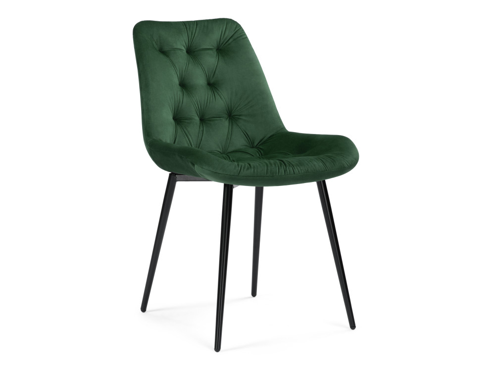 Гояр изумрудный / черный глянец Стул на металлокаркасе Зеленый, Окрашенный металл стул диана велюр изумрудный зеленый