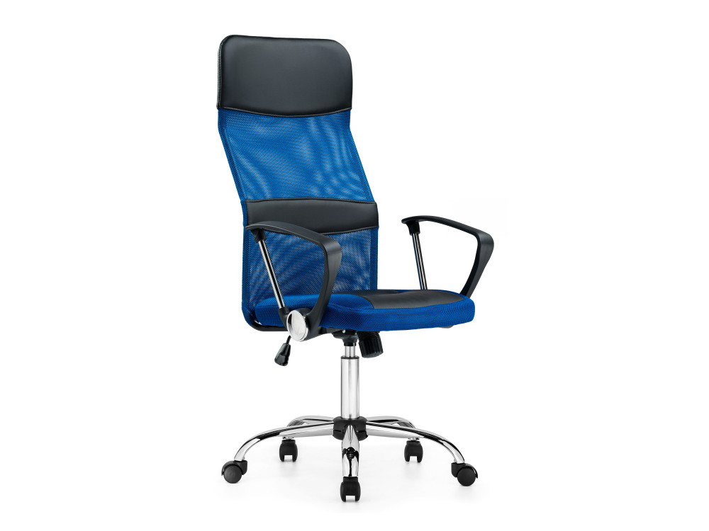 Arano синее Компьютерное кресло Синяя ткань, Хромированный металл arano gray компьютерное кресло черный серый