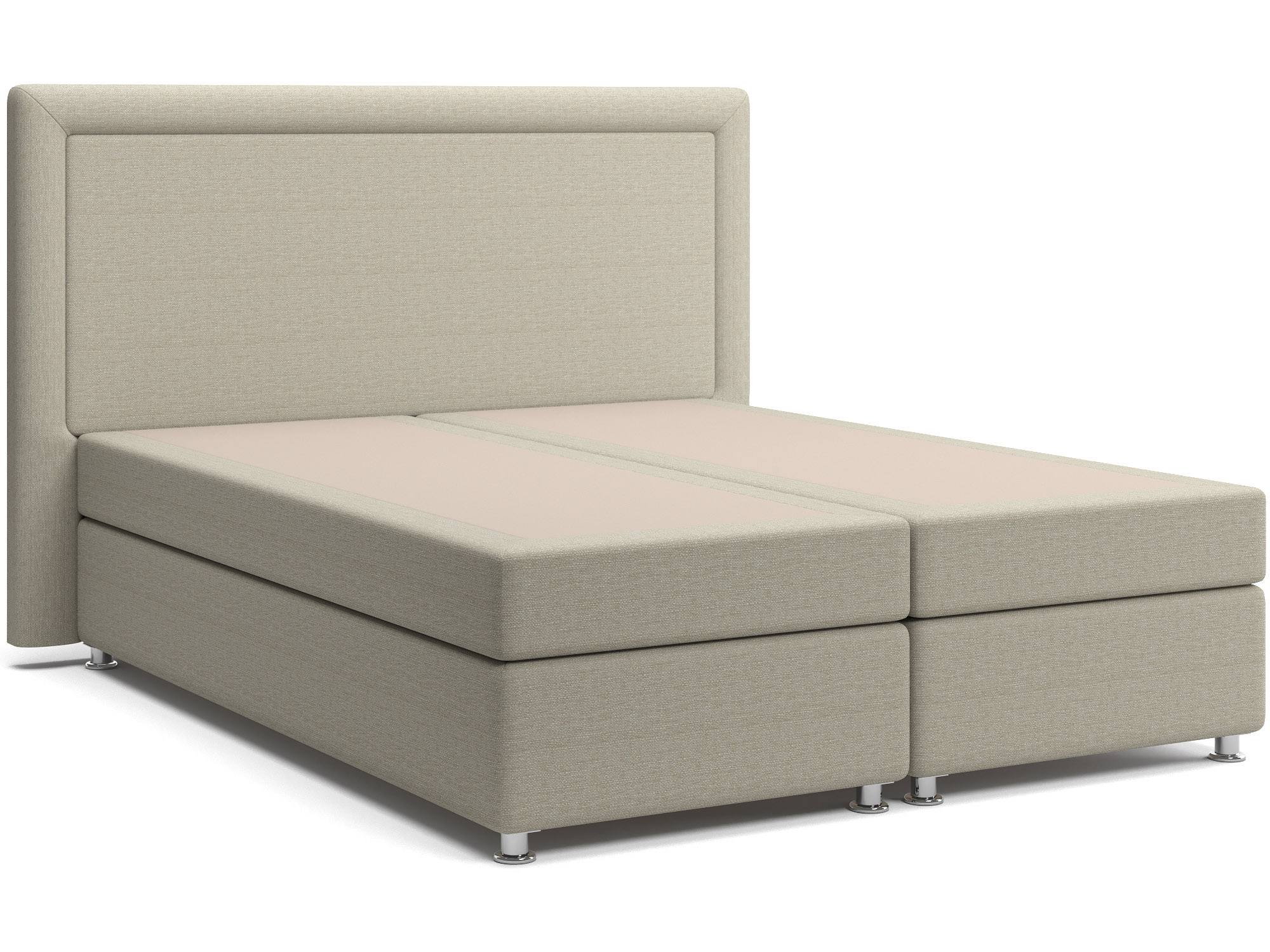 Кровать с матрасом и зависимым пружинным блоком Оливия (160х200) Box Spring Бежевый, ДСП, ДВП