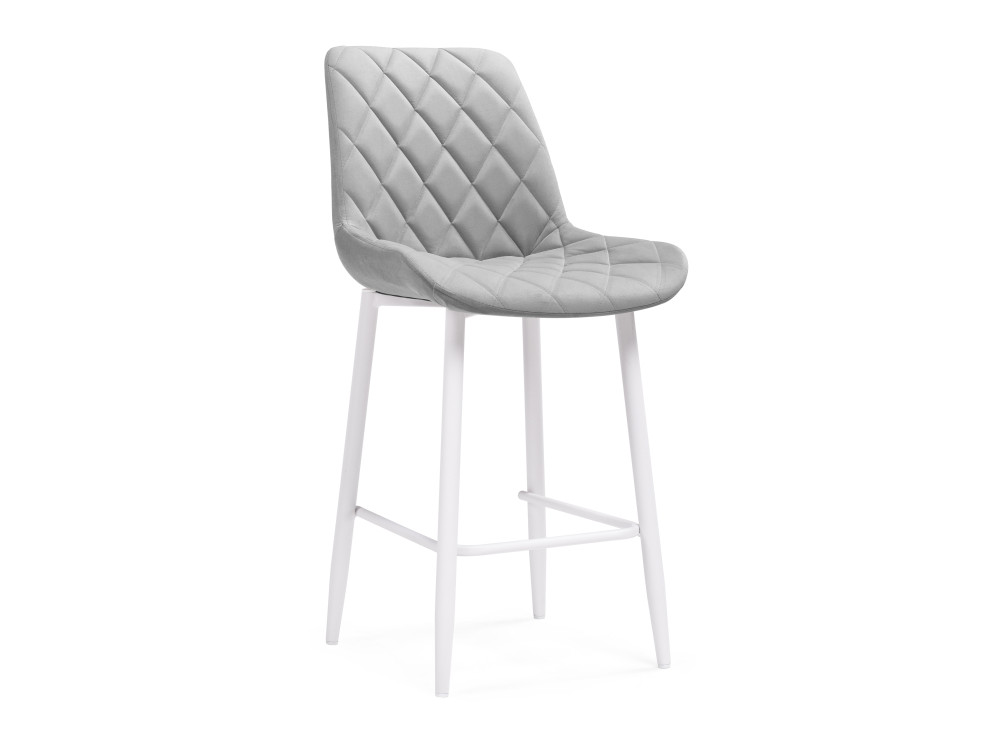 Баодин К Б/К светло-серый / белый Барный стул Белый, Металл баодин velutto 52 белый стул деревянный серый металл