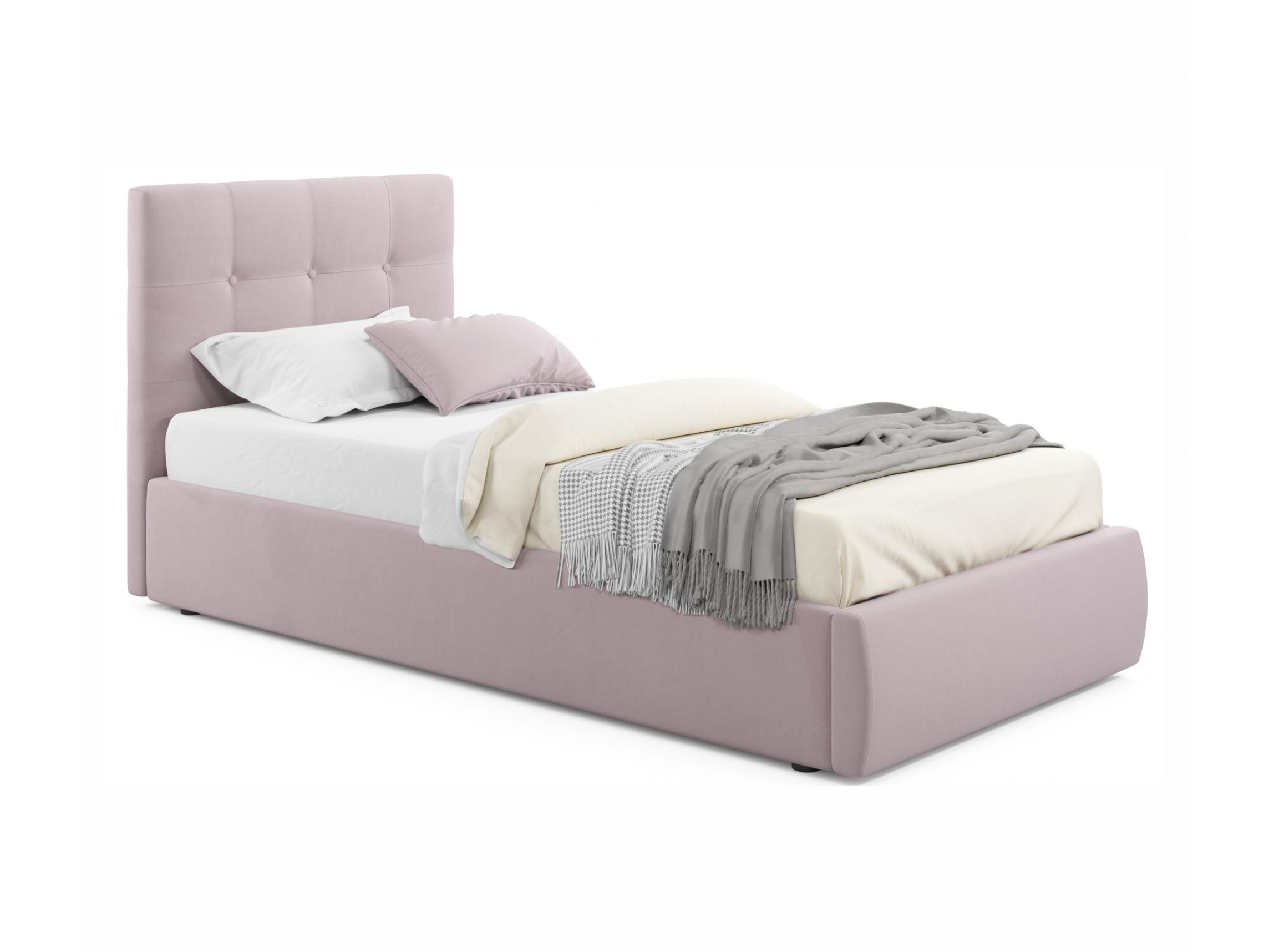 Мягкая кровать Selesta 900 лиловая с ортопед.основанием лиловый, Фиолетовый, Велюр, ДСП