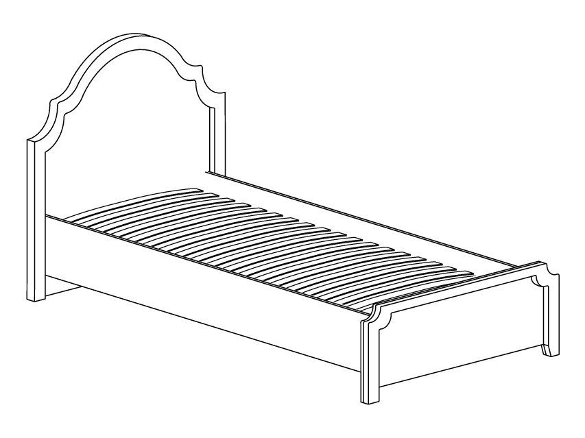 Кровать Прованс №414 Белый, ЛДСП