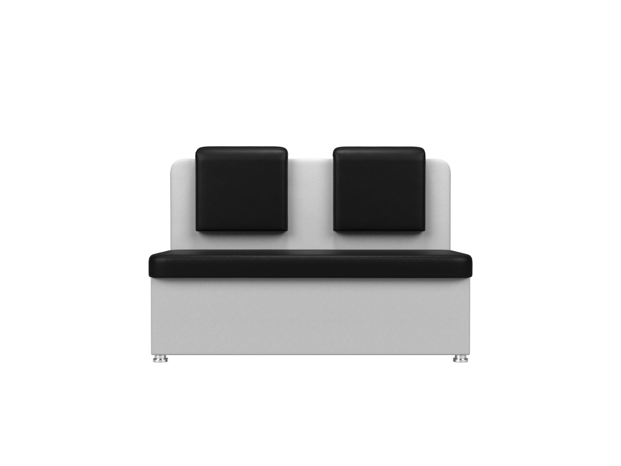 Кухонный прямой диван Маккон 2-х местный Черный, Белый, ЛДСП кухонный прямой диван артмебель лофт экокожа белый