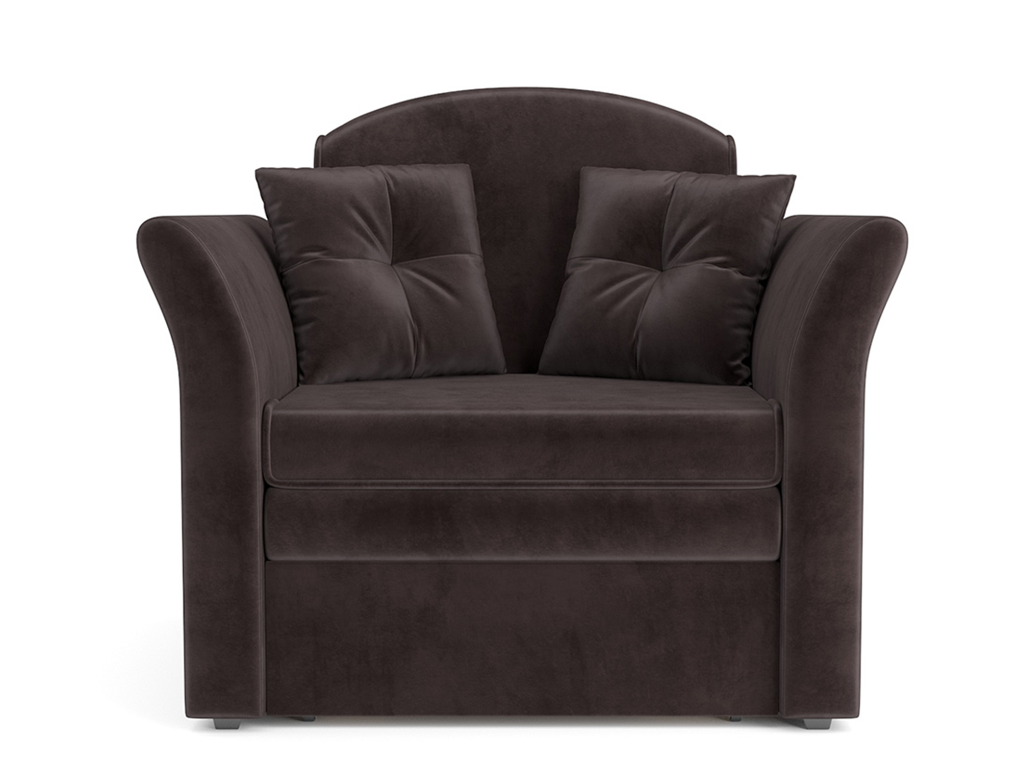 Кресло-кровать Малютка 2 MebelVia Коричневый, Вельвет бархатного типа, ДСП, Брус сосны, Фанера