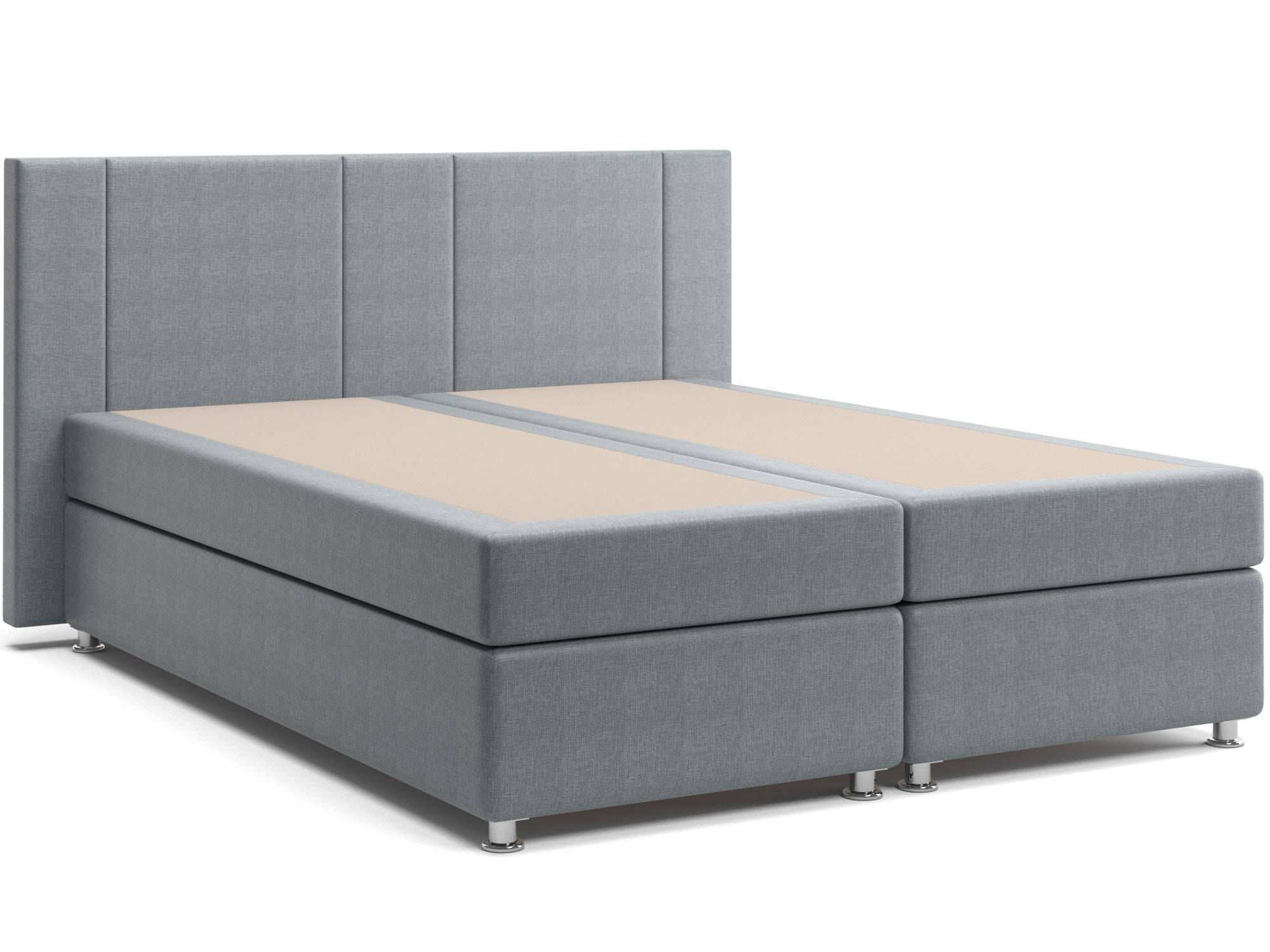 Кровать с матрасом и независимым пружинным блоком Фелиция (160х200) Box Spring Серый, ДСП, ДВП