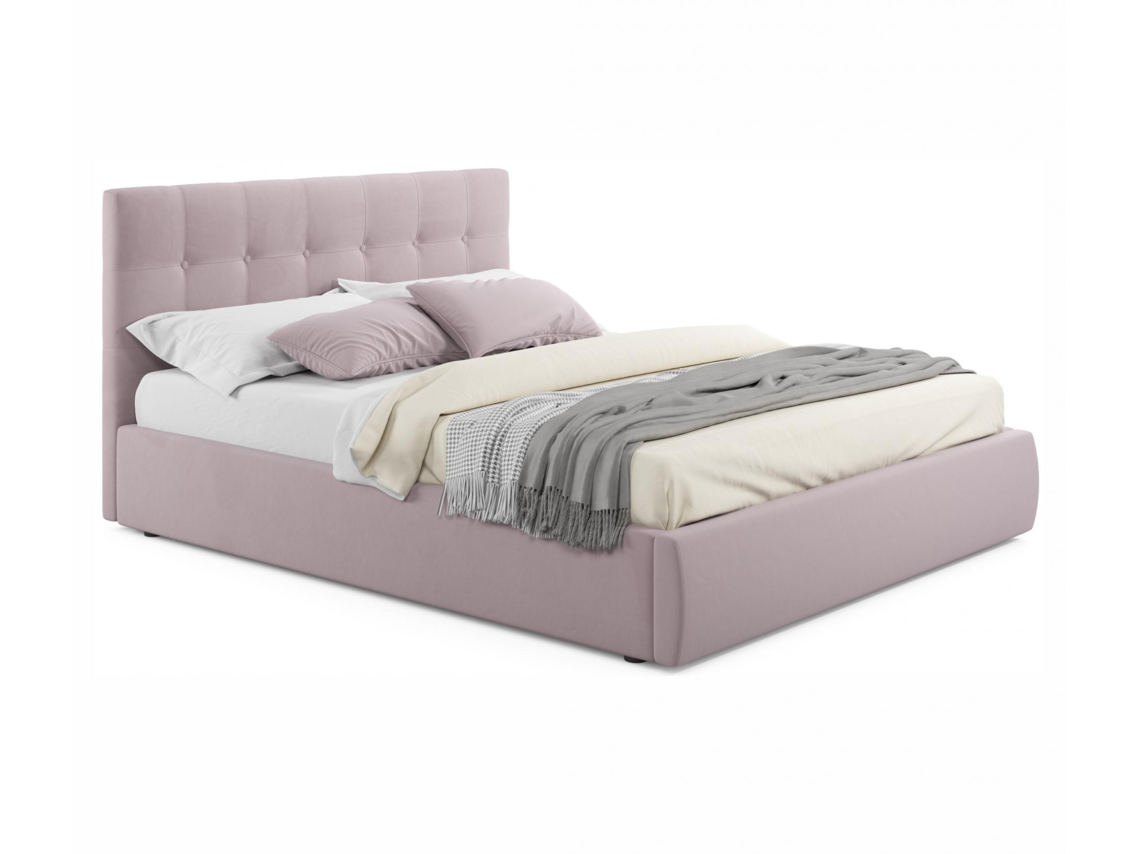 Мягкая кровать Selesta 1400 лиловая с ортопед.основанием лиловый, Фиолетовый, Велюр, ДСП