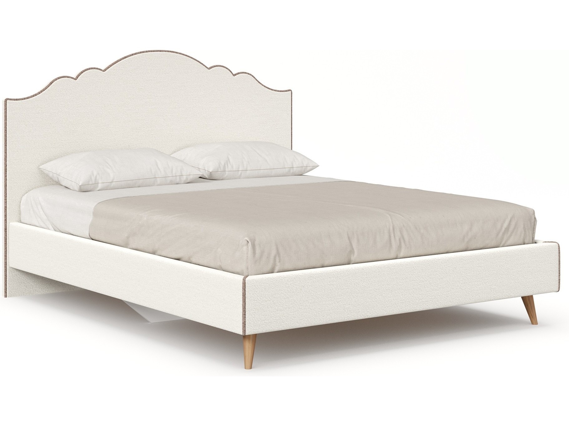 Ариана Кровать 1600 с кроватным основанием (Молочный/Темно-коричневый)