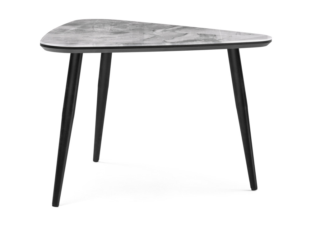 Рамси мрамор серый Стол стеклянный Черный, Металл стол месси d860 мрамор графит со скосом серый металл