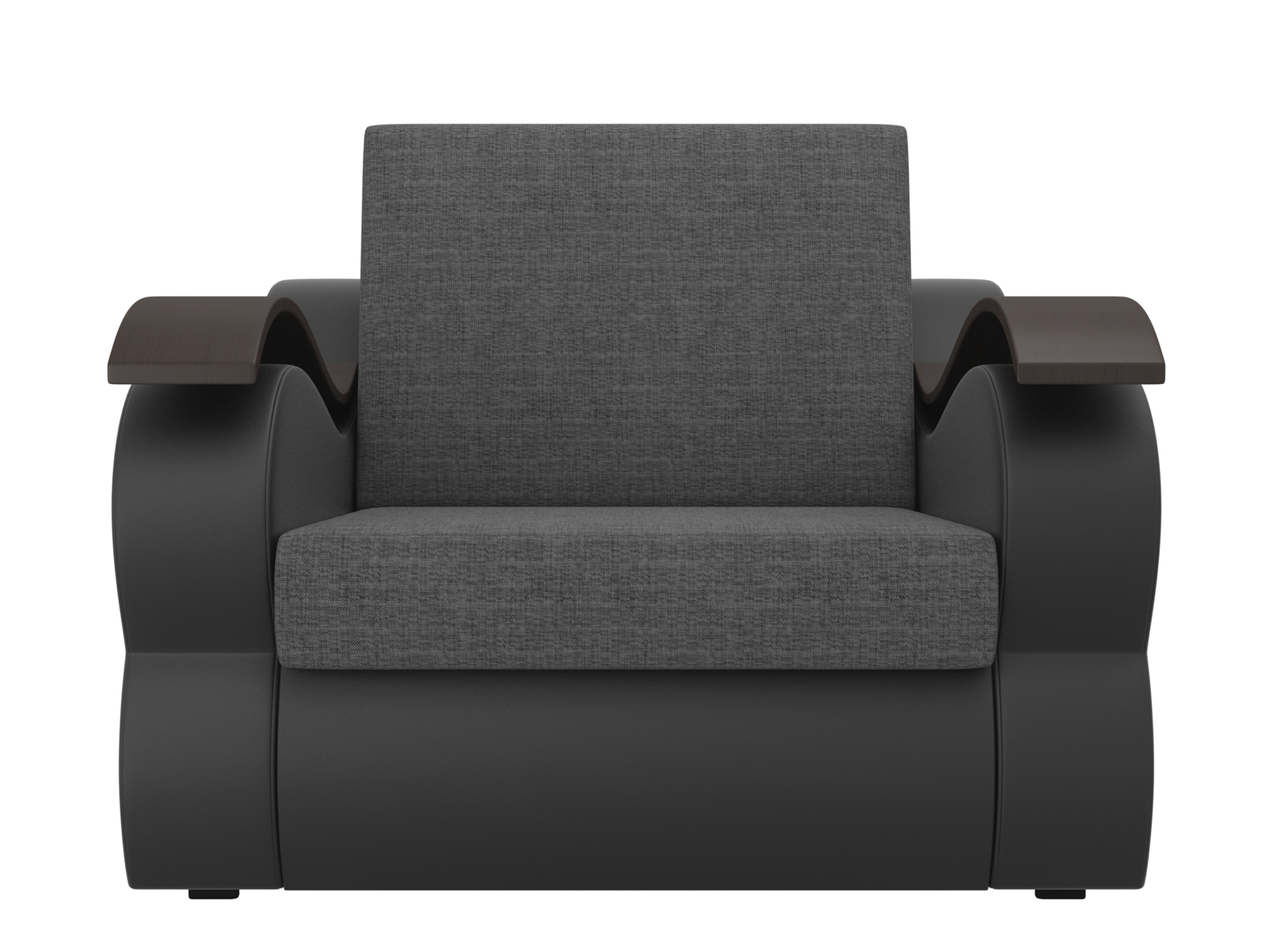 Кресло Меркурий (80х190) MebelVia Серый, Черный, Рогожка, Экокожа, ДСП, ЛДСП