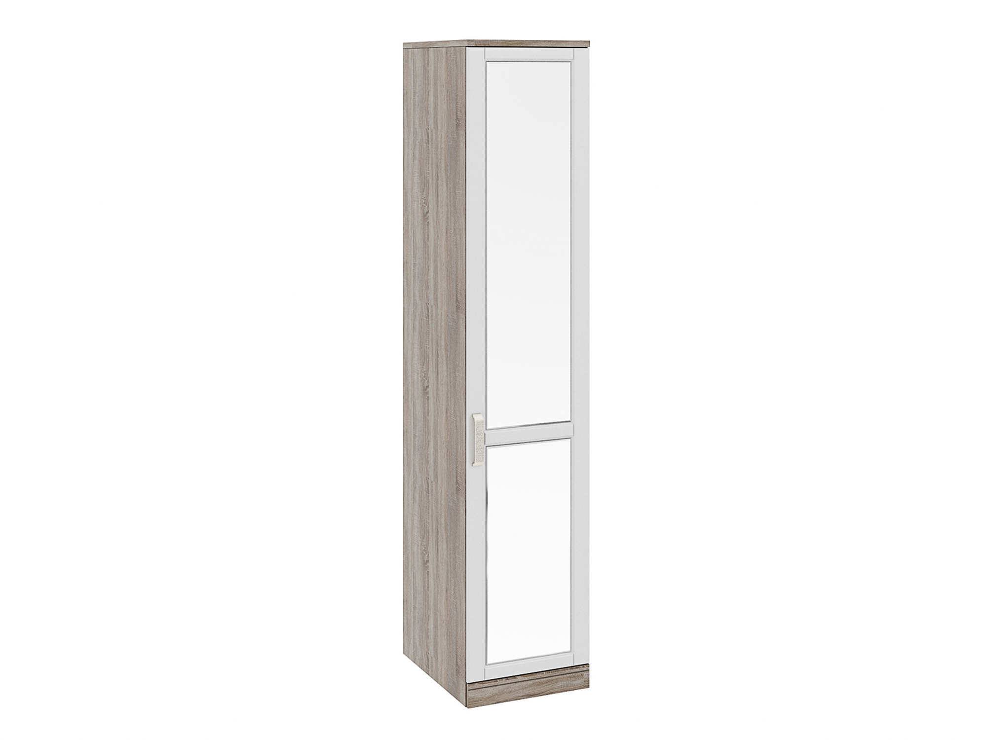 Шкаф для белья с 1 зеркальной дверью Прованс Правый Крем, Белый, Бежевый, МДФ, Зеркало, ЛДСП шкаф для белья с зеркальной дверью глосс белый глянец белый