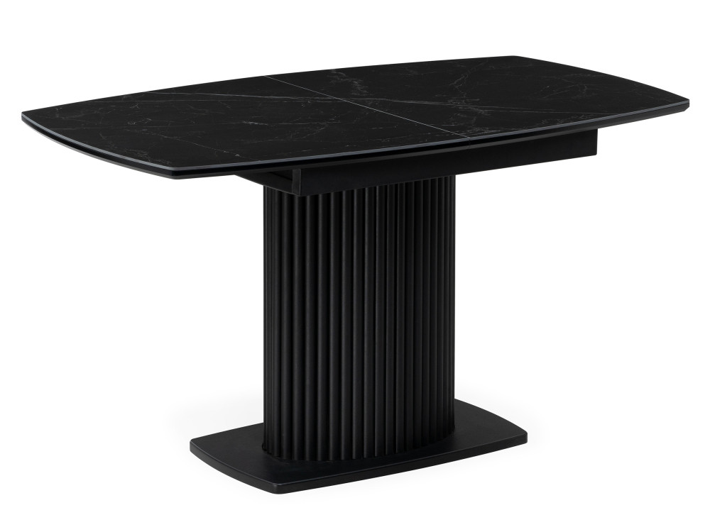 Фестер 160(205)х90х76 черный мрамор / черный Стол Черный, Металл стол на тумбе теон 160 200 х90х76