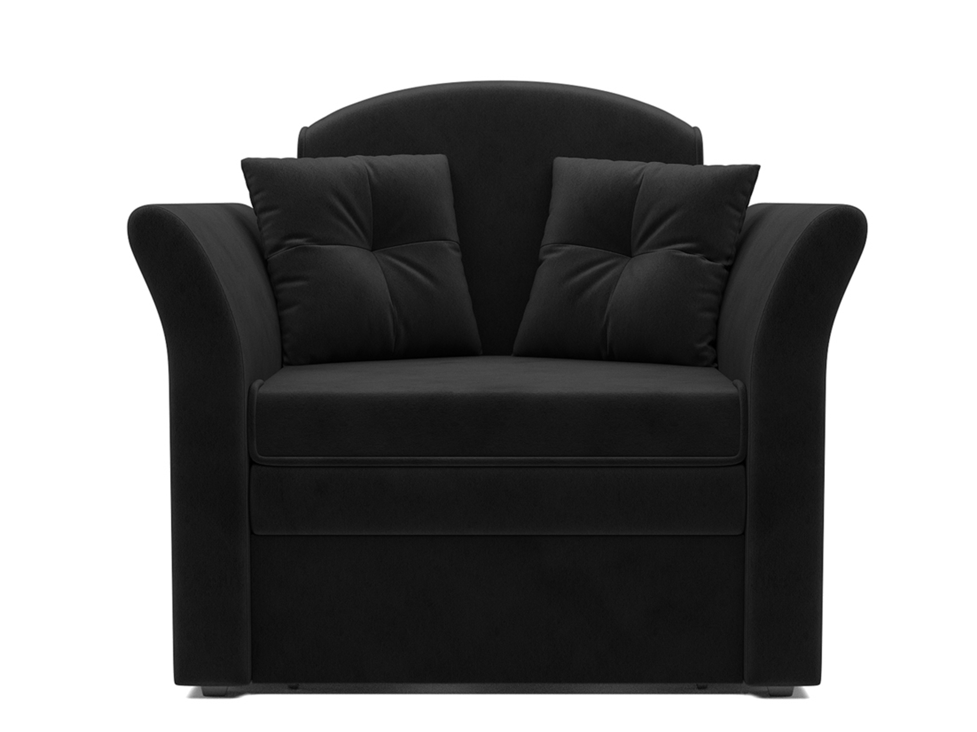 Кресло-кровать Малютка 2 MebelVia Черный, Велюр, ДСП, Брус сосны, Фанера диван кровать малютка черный