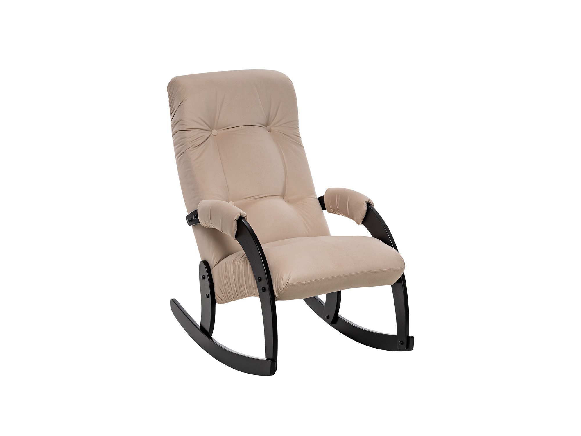 Кресло-качалка Модель 67 Венге, ткань V 18 MebelVia V18 бежевый, Ткань Велюр, Фанера, шпон, лак кресло качалка модель 67 дуб шампань