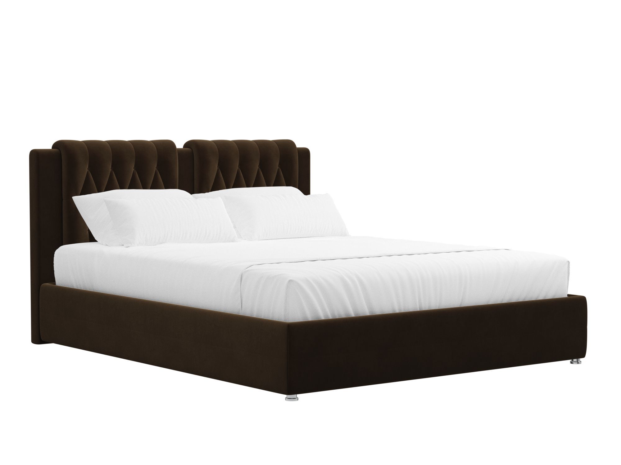 кровать камилла 160x200 белый черный лдсп Кровать Камилла (160x200) Коричневый, ЛДСП