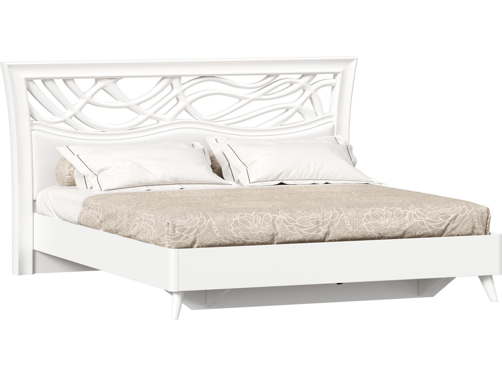Джулия Кровать двуспальная 1800 с ортопедическим основанием (Белый) Белый большая двуспальная кровать с ящиками стандарт 1800