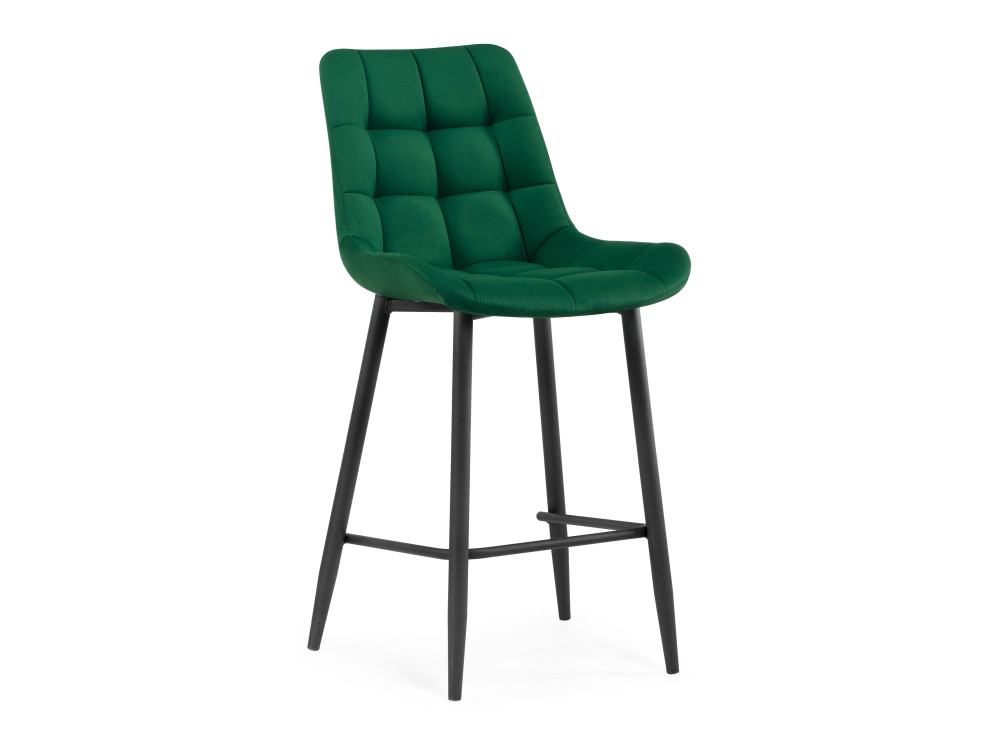 Алст велюр зеленый / черный Барный стул Черный, Металл алст черный velutto 49 барный стул черный металл