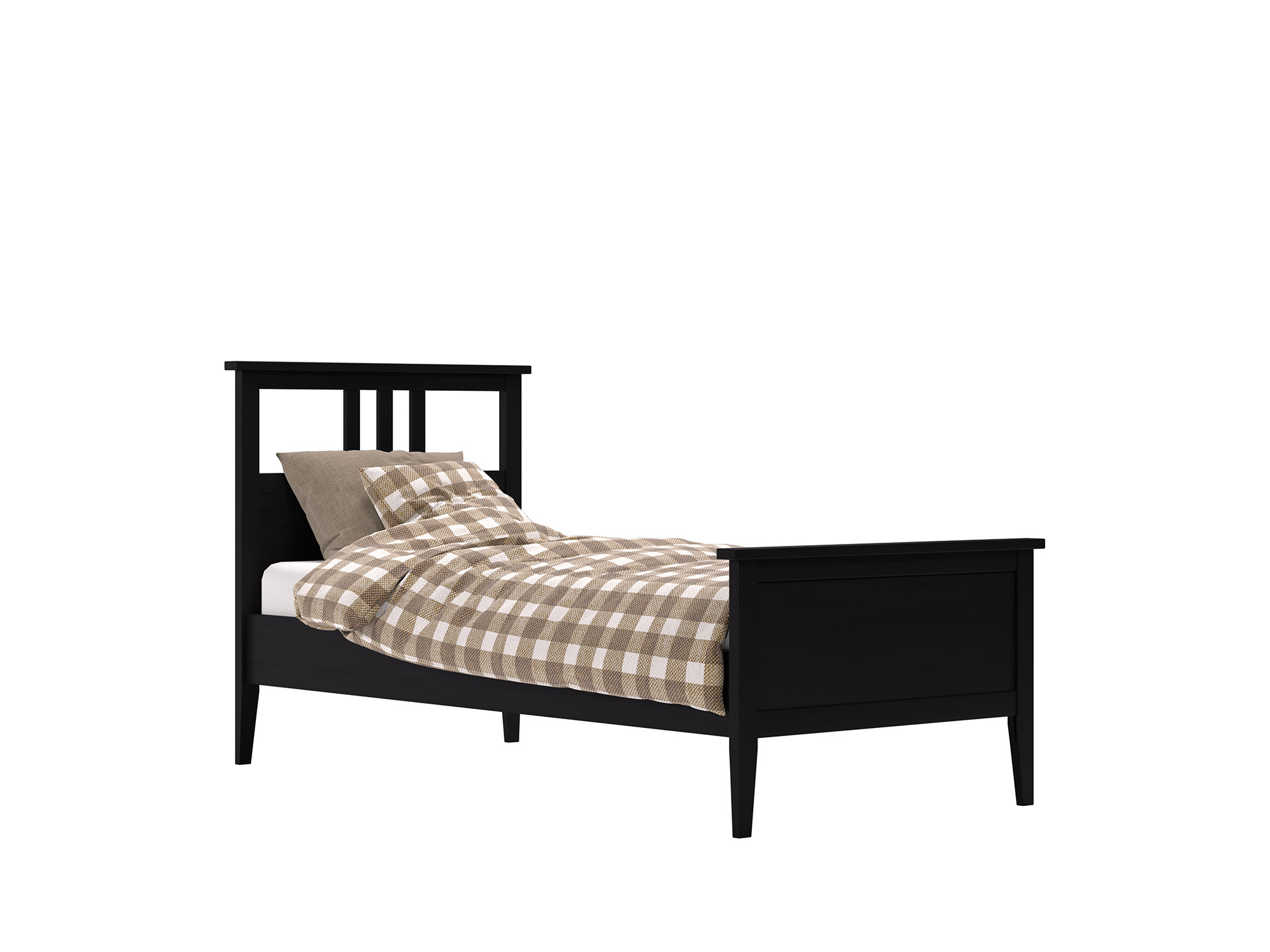 Комплект Кровать Leset Мира 90х200 + основание кровати с лентой Мира (90х200) Чёрный, Массив сосны