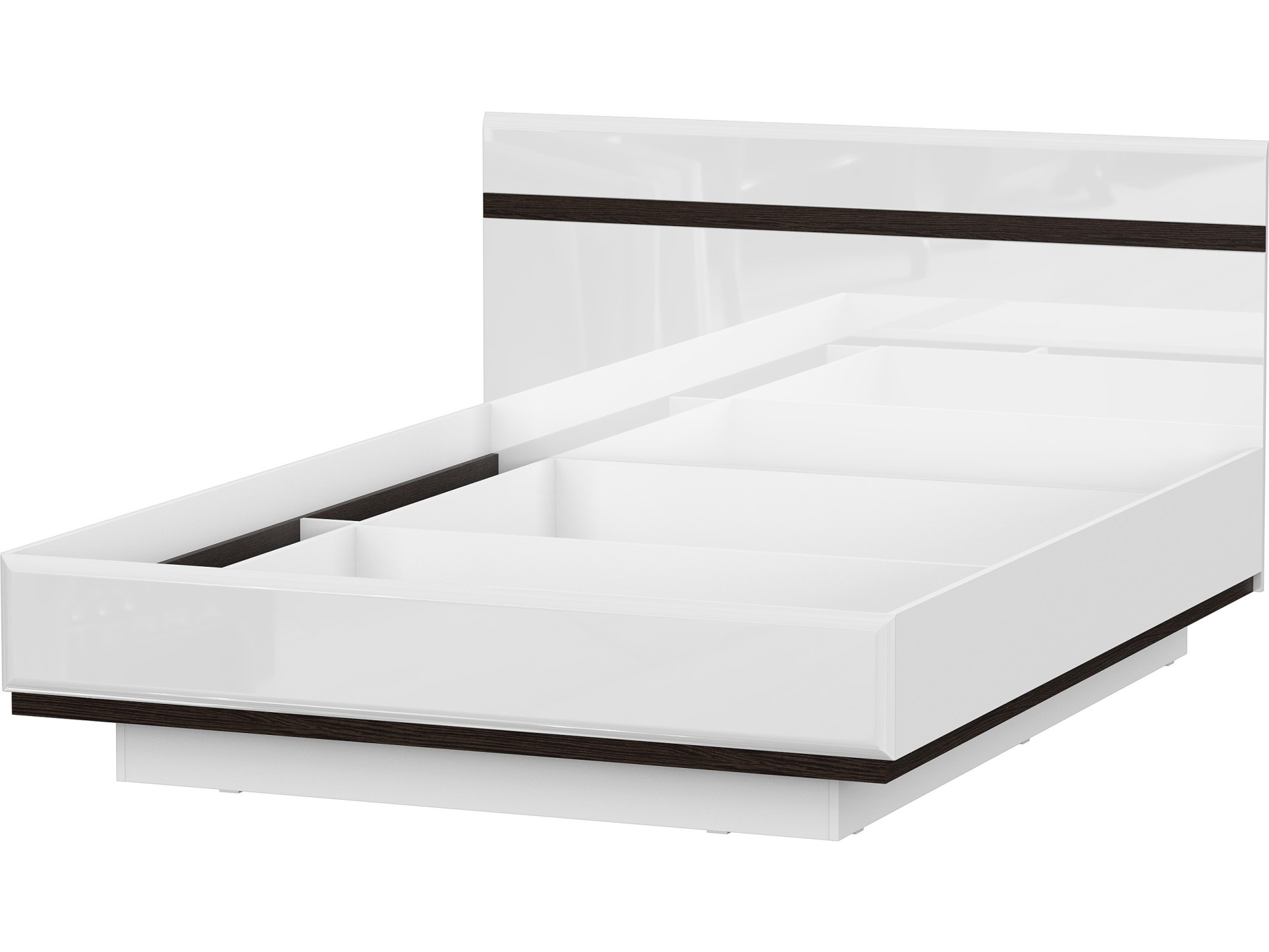 Модульная система Соло Кровать двойная (универсальная соло комод 4 ящика белый белый глянец венге белый мдф лдсп