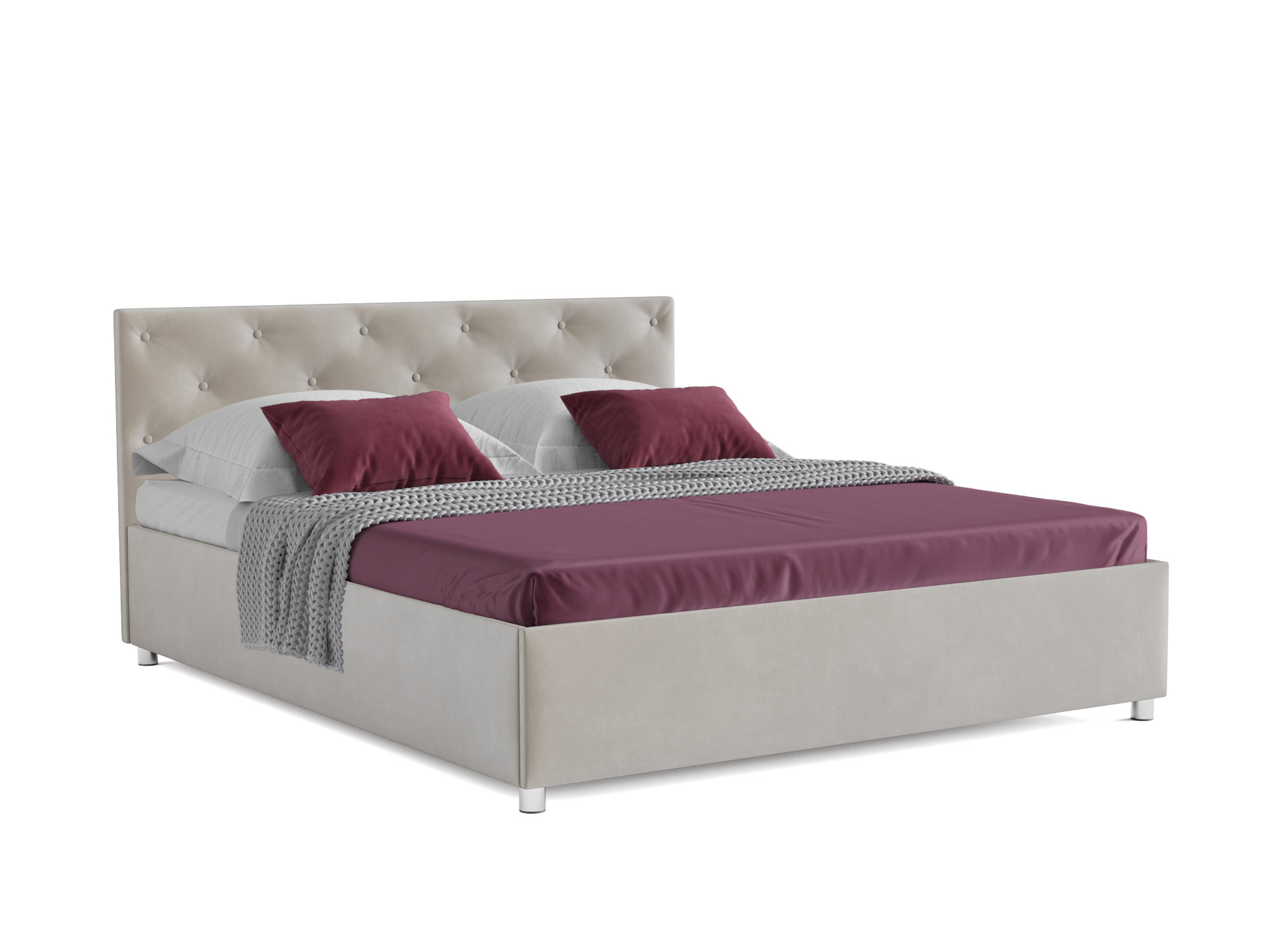 Кровать Классик (140х190) Бежевый, ДСП, Брус сосны кровать классик 140х190 фиолетовый дсп брус сосны