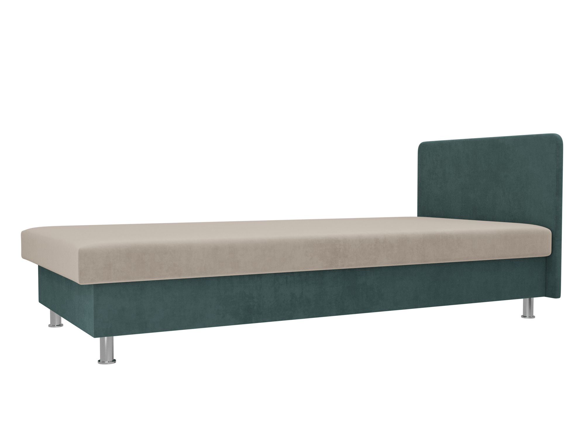 диван кровать денвер бежевый бирюзовый велюр Кровать Мальта (80х200) Бежевый, Бирюзовый, ЛДСП